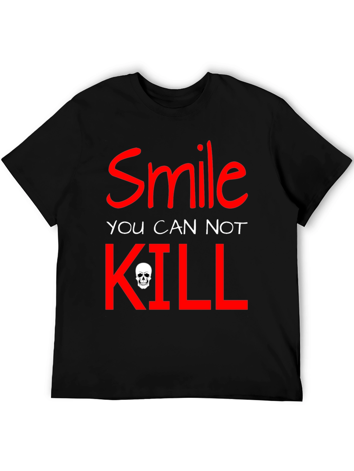 Black Smile You Cannot Kill Graphic T-Shirt view 5