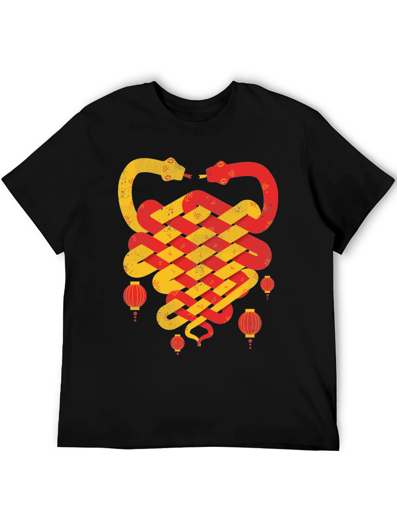 Black Chinese New Year Snake Lantern T-Shirt view 5