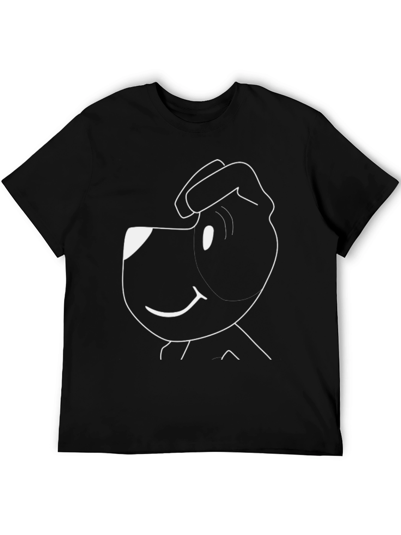 Black Cartoon Dog Black T-Shirt view 5