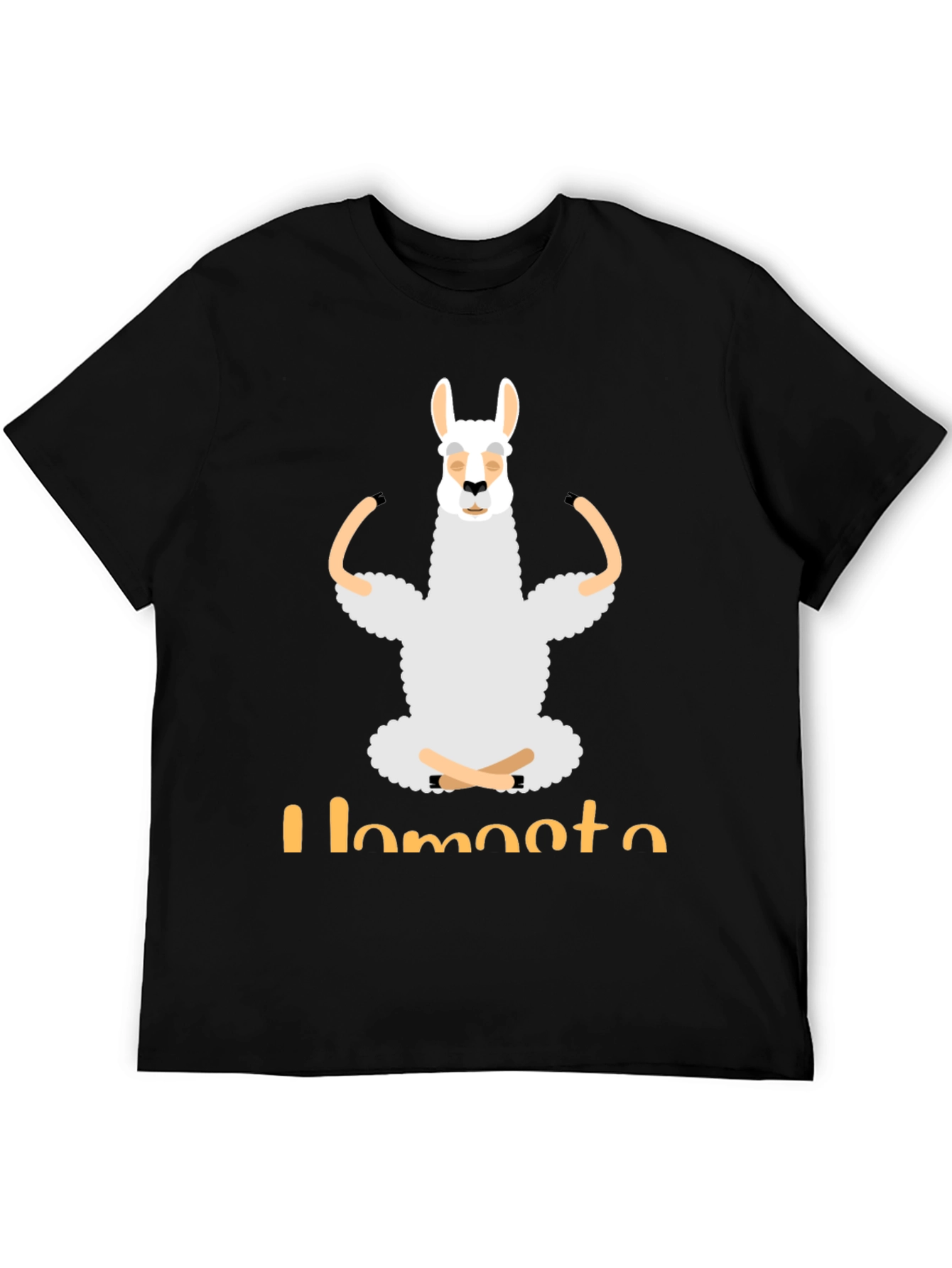 Black Llamaste Yoga T-Shirt - Funny Llama Meditating Tee view 5