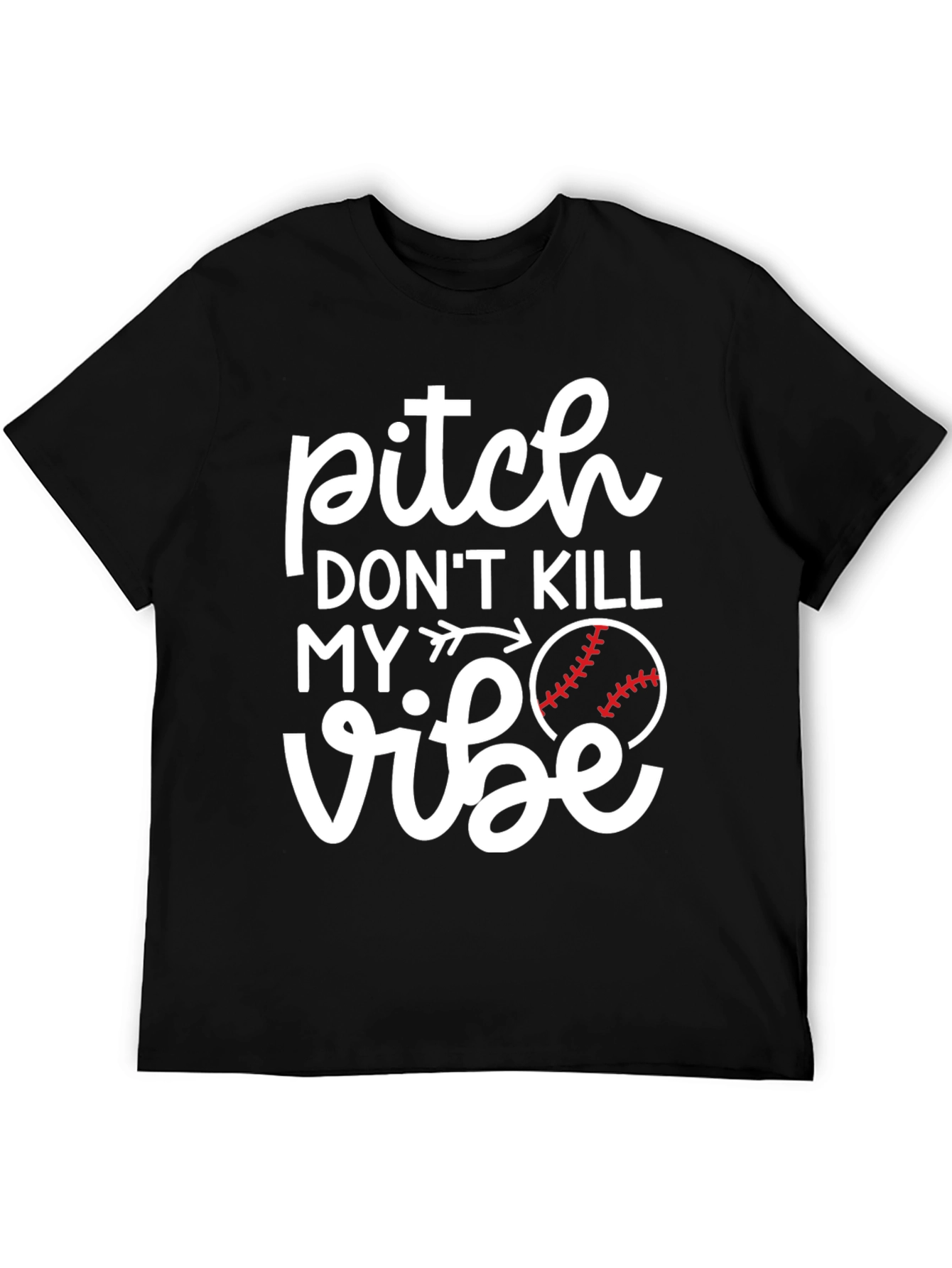 Black Pitch Don't Kill My Vibe Graphic Tee view 5