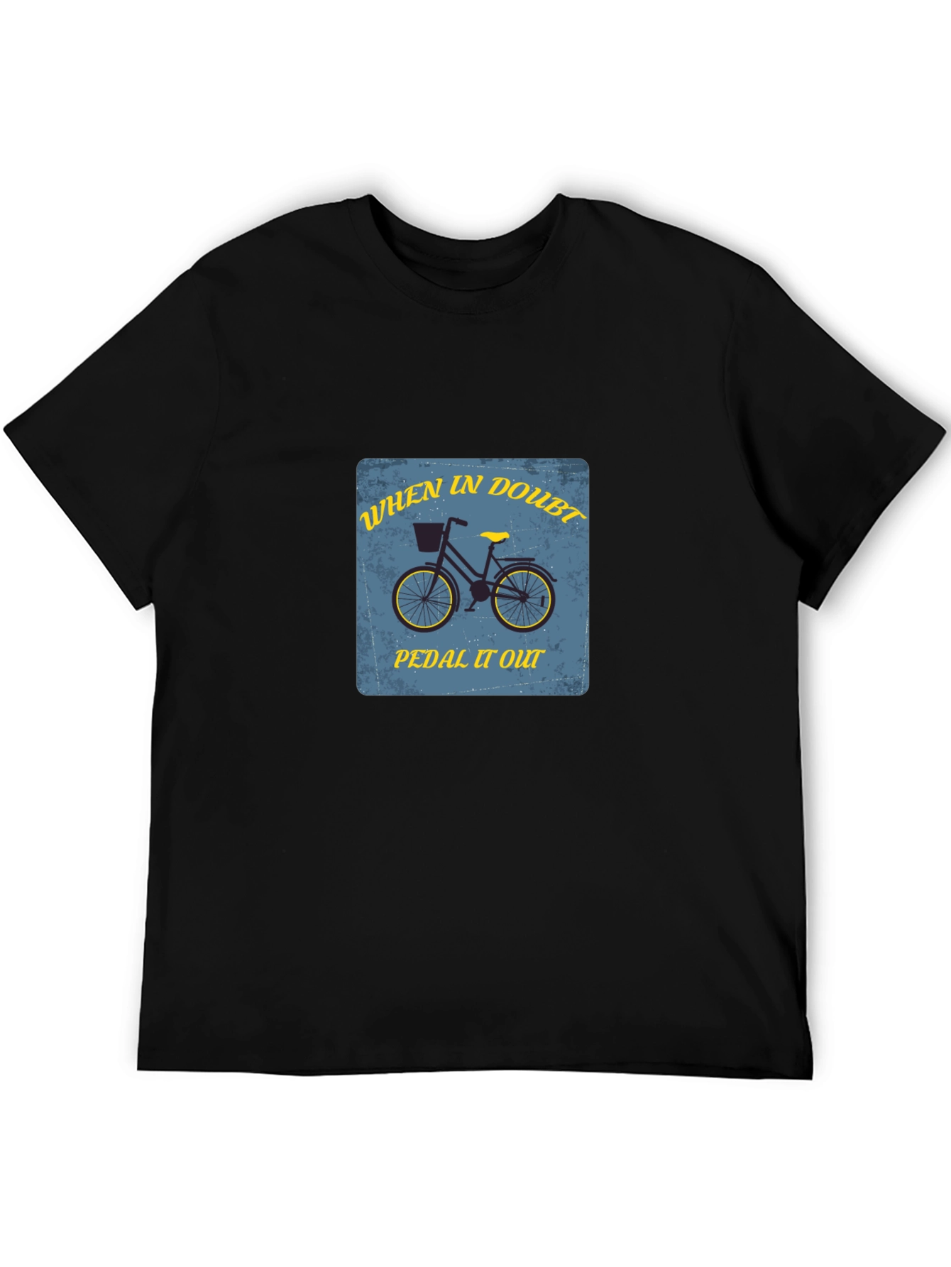 Black When In Doubt Pedal It Out Black T-Shirt view 5