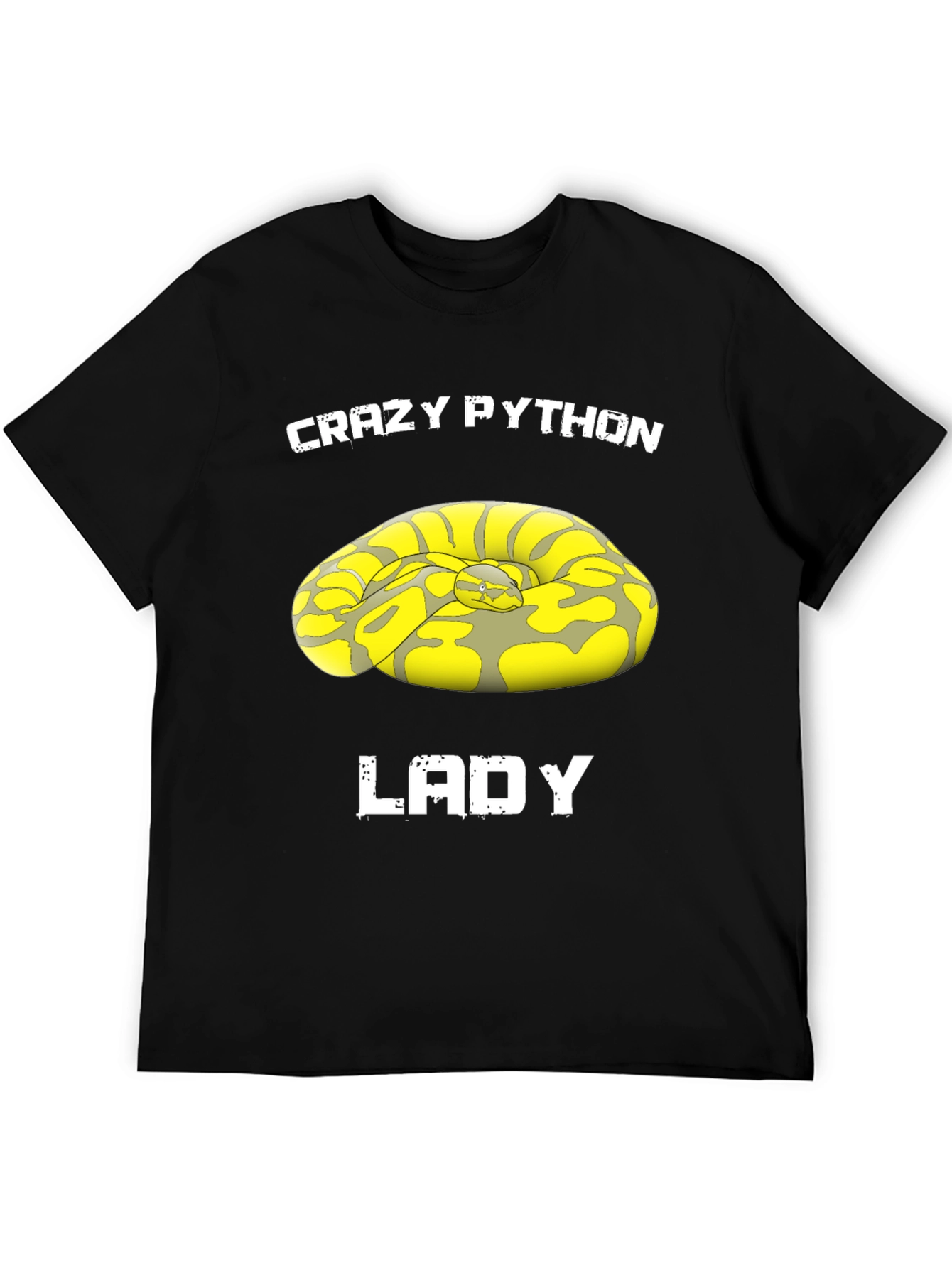 Black Crazy Python Lady Graphic T-Shirt view 5