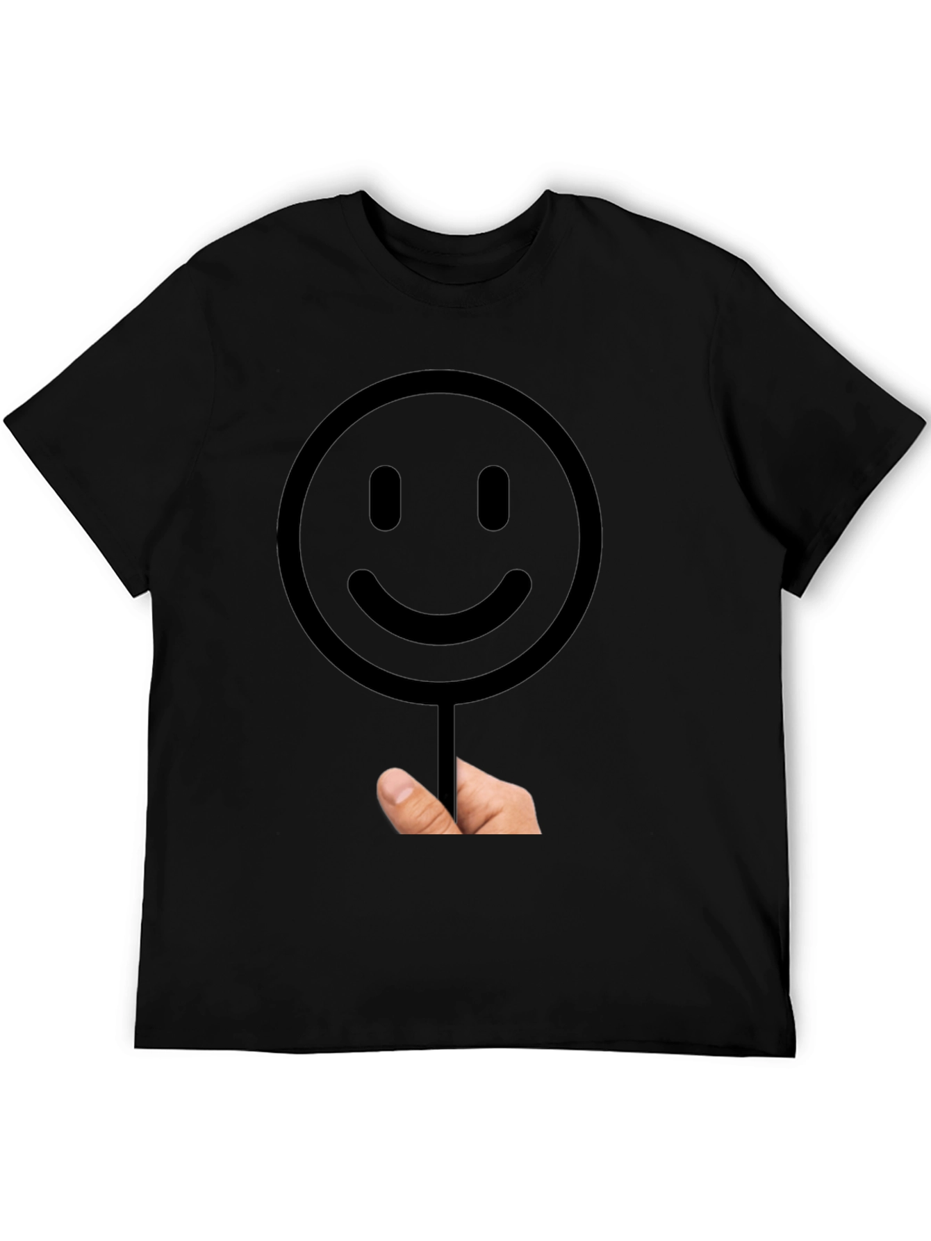 Black Smiley Face Graphic T-Shirt - Black view 5