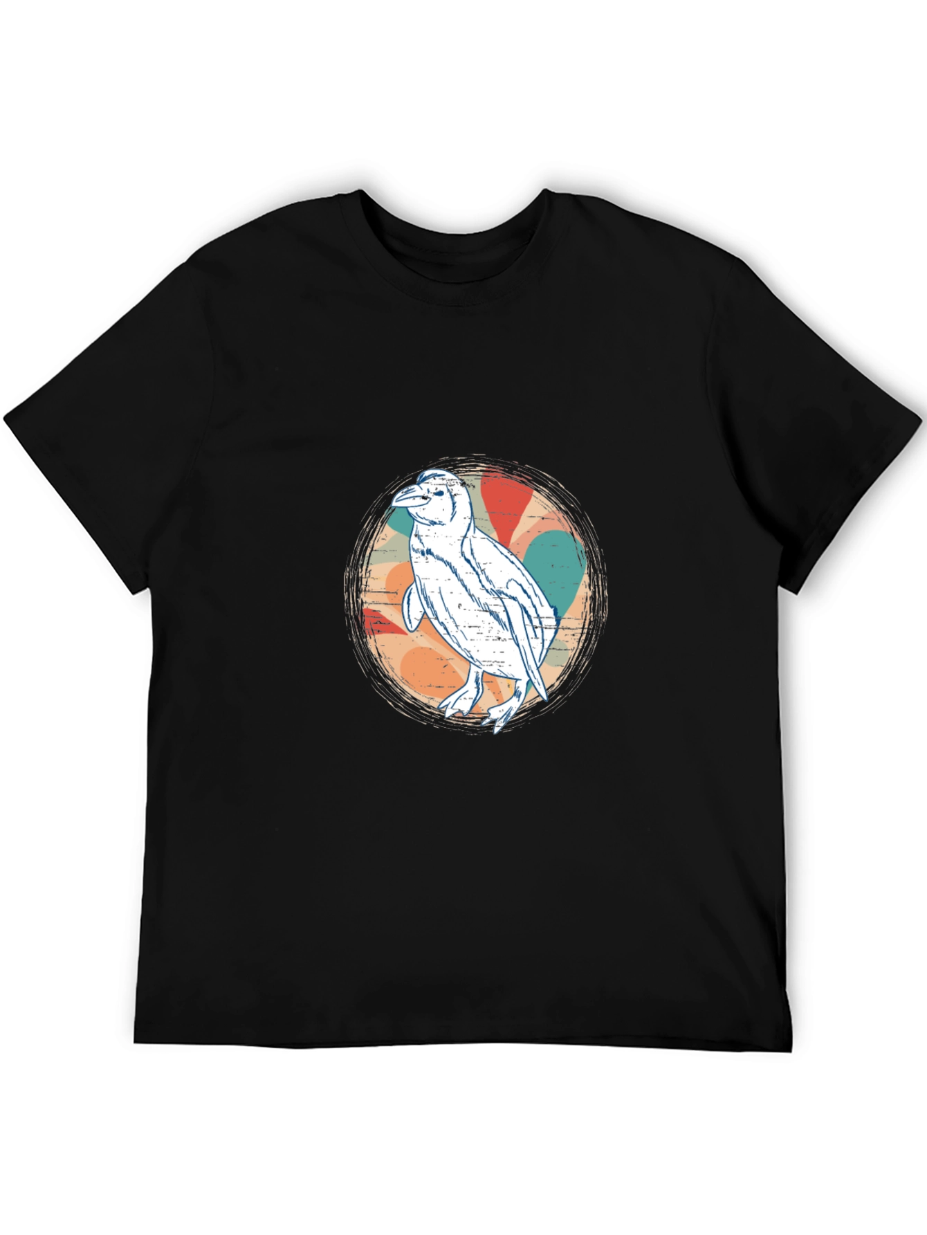 Black Retro Penguin Graphic Tee - Black view 5
