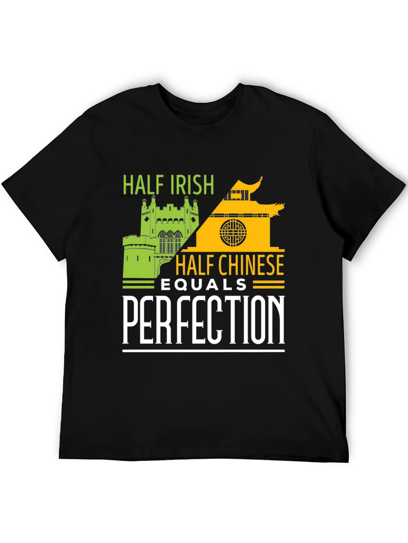 Black Half Irish Half Chinese Perfection Graphic Tee view 5