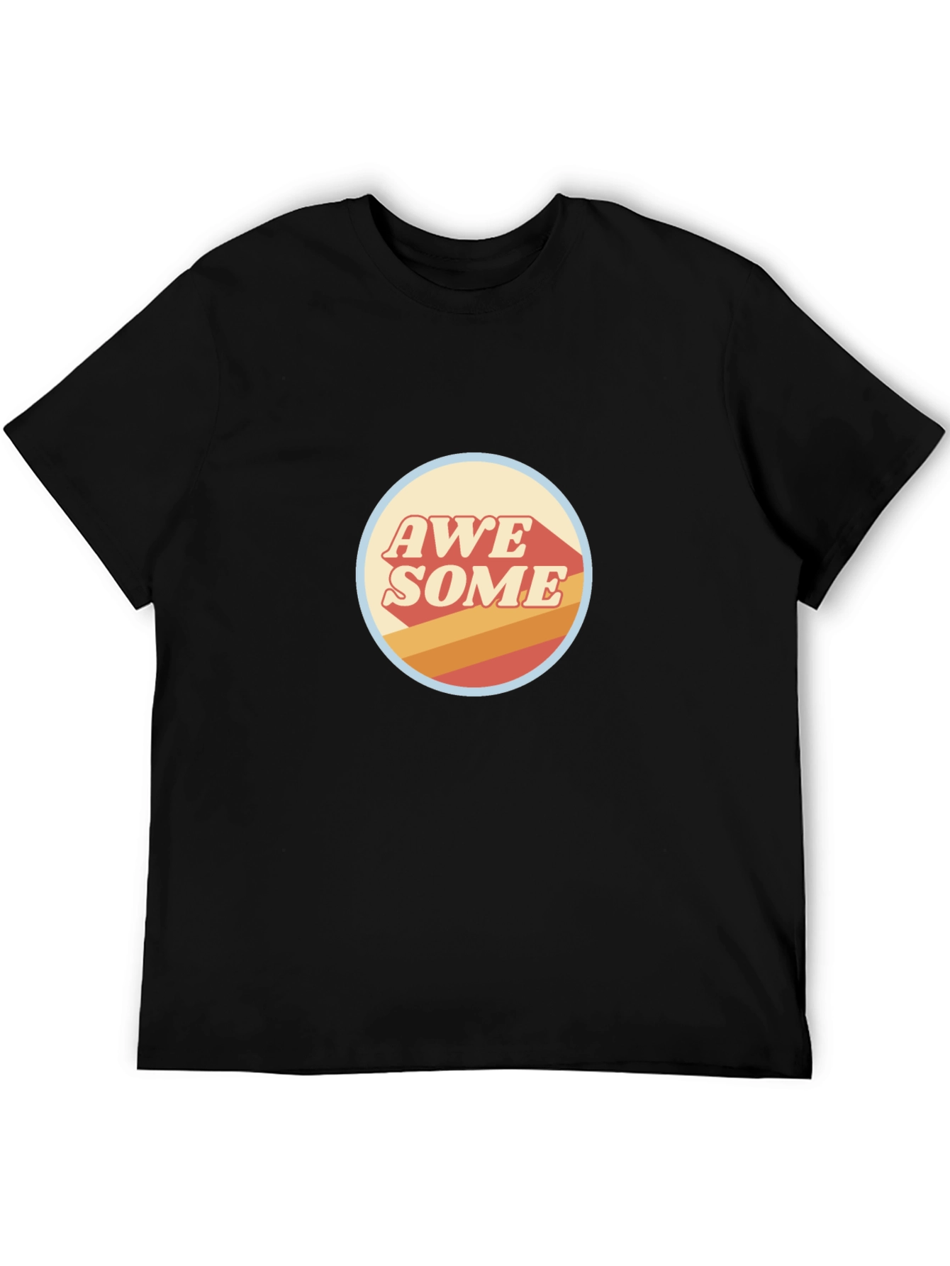 Black Awesome Retro Graphic Tee - Stylish Black T-Shirt view 5