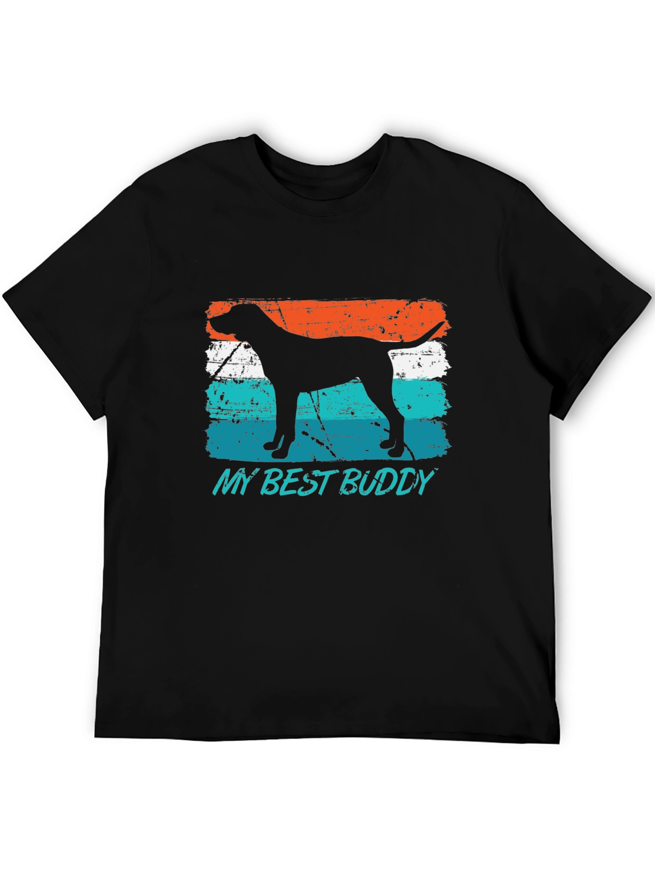 Black My Best Buddy Dog Silhouette Tee view 5