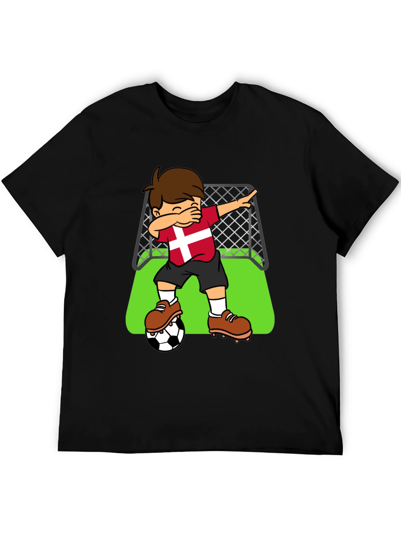 Black Denmark Soccer Dab T-Shirt view 5