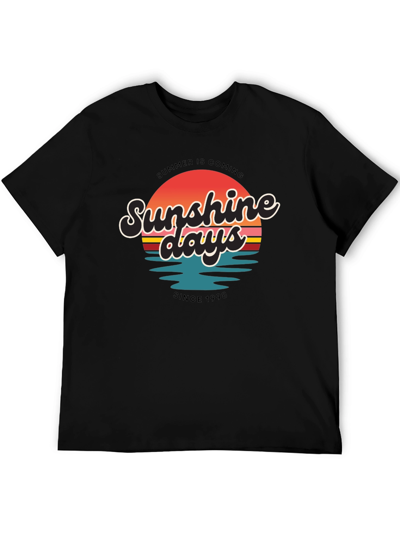 Black Sunshine Days T-Shirt - Summer Vibes view 5
