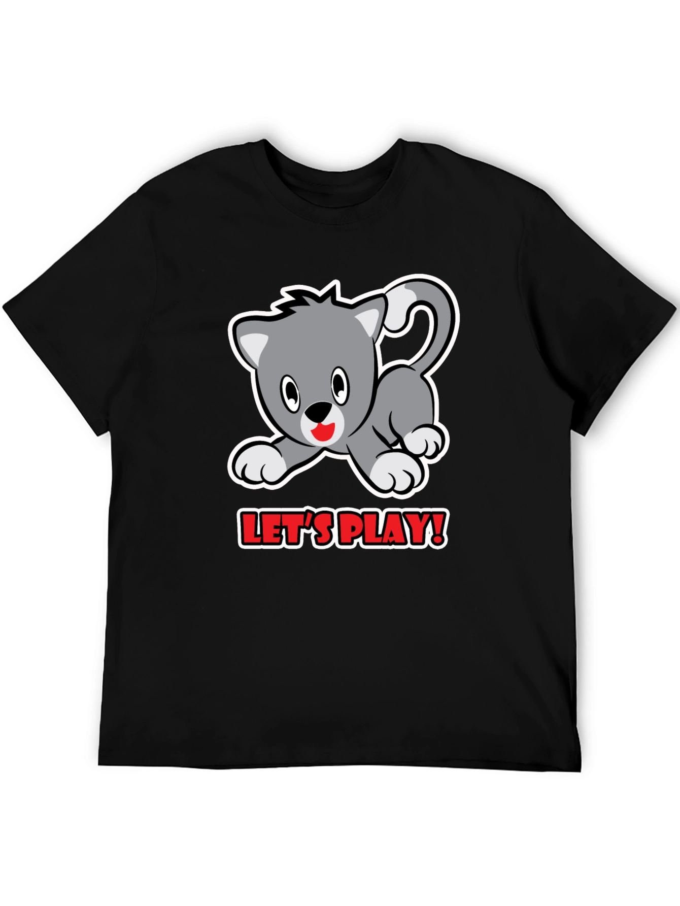 Black Cute Kitten Play T-Shirt view 5