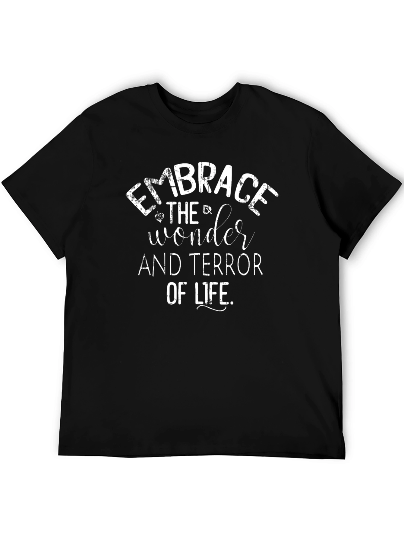 Black Embrace Wonder T-Shirt - Life Philosophy Graphic Tee view 5