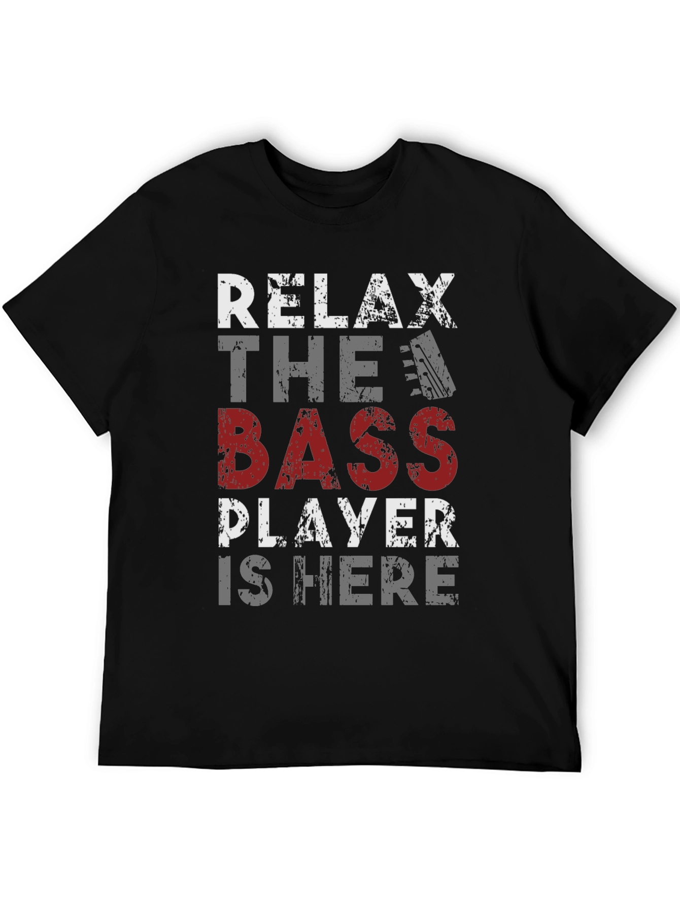 Black Relax Bass Player T-Shirt - Musician Tee view 5