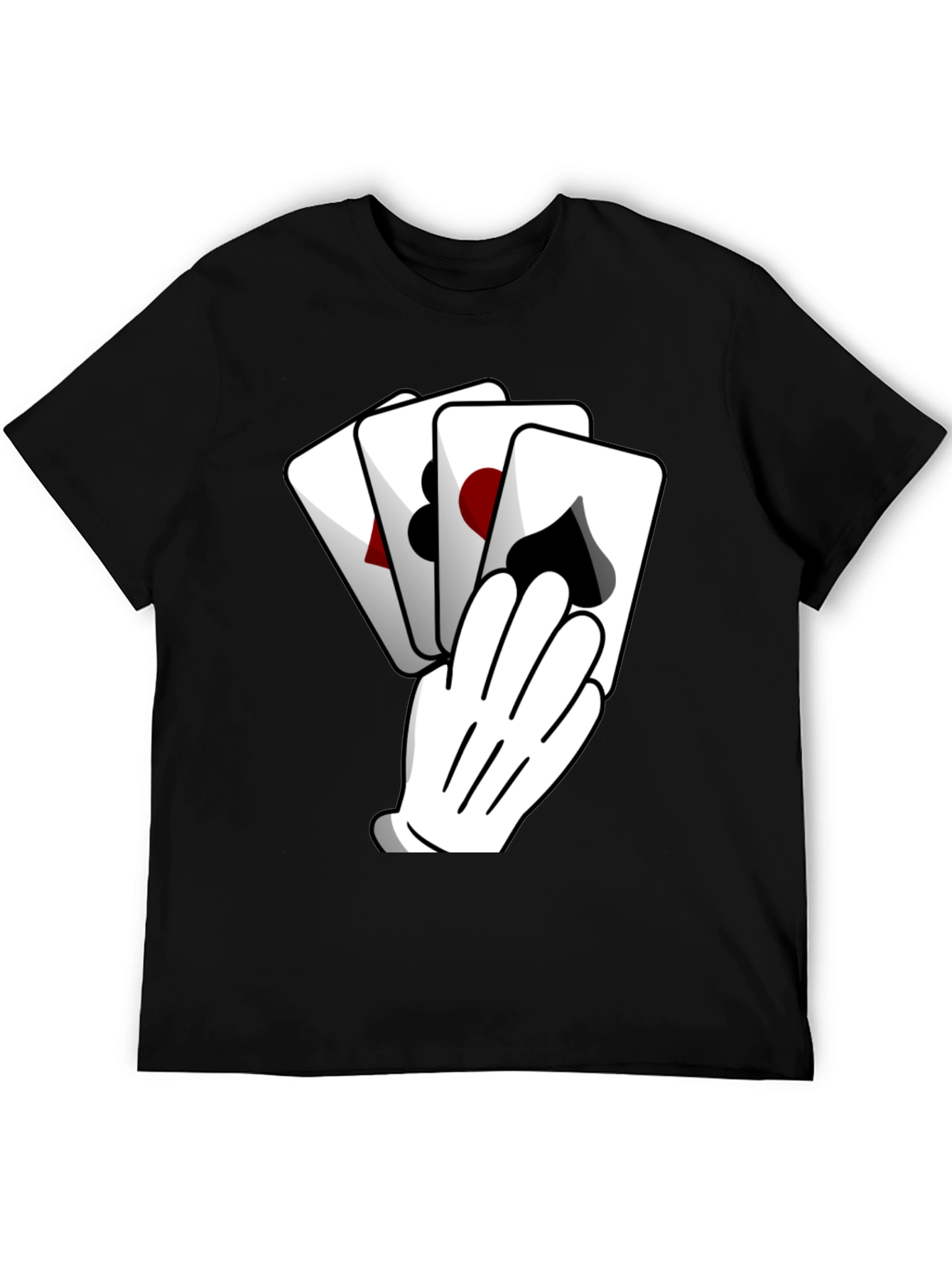 Black Playing Card Hand Black Graphic Tee view 5