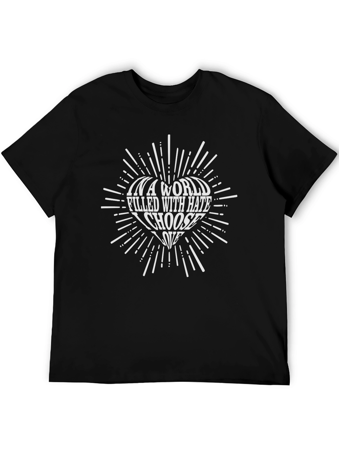 Black Choose Love Graphic Tee - Soft Cotton Blend view 5