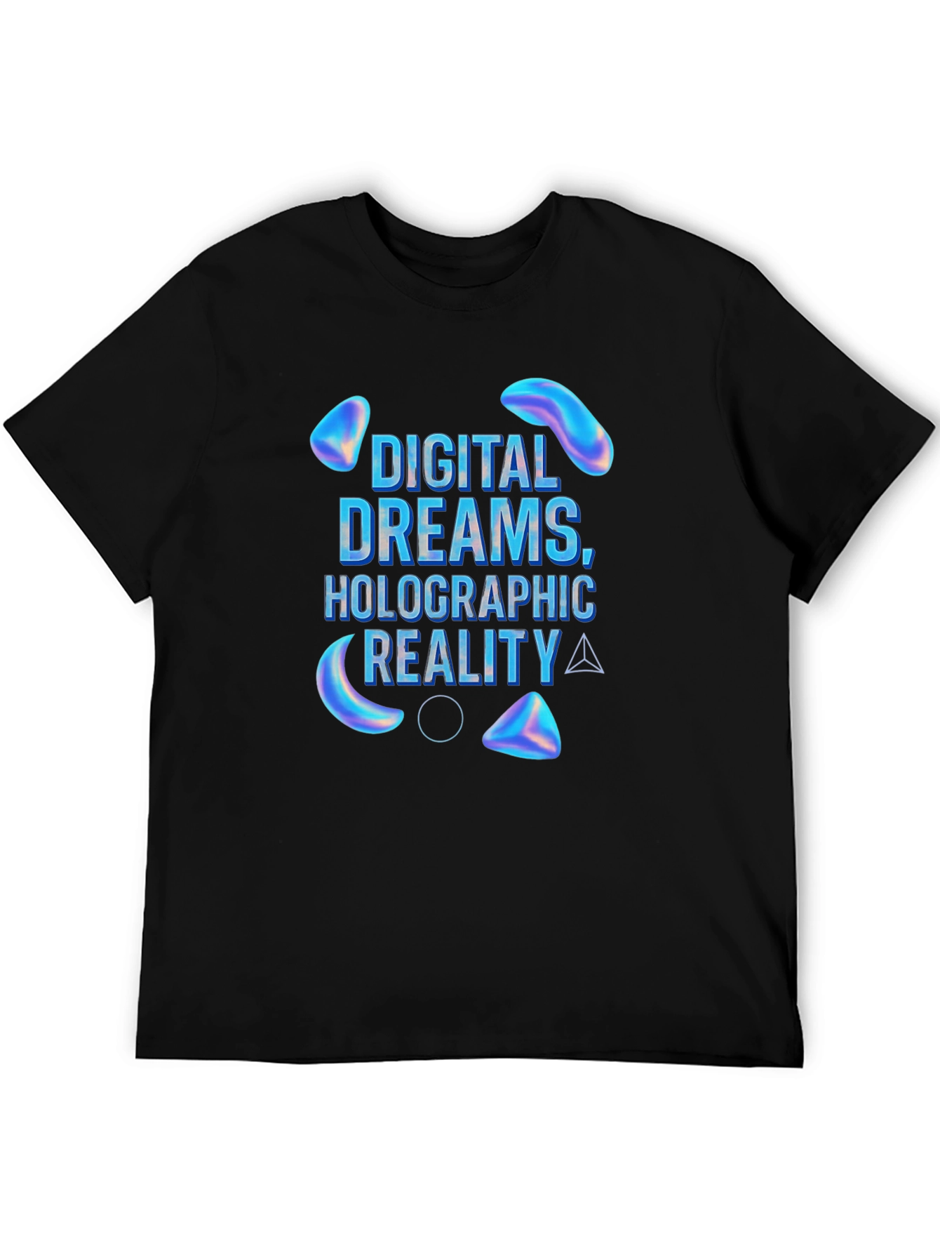 Black Digital Dreams Holographic Reality T-Shirt view 5