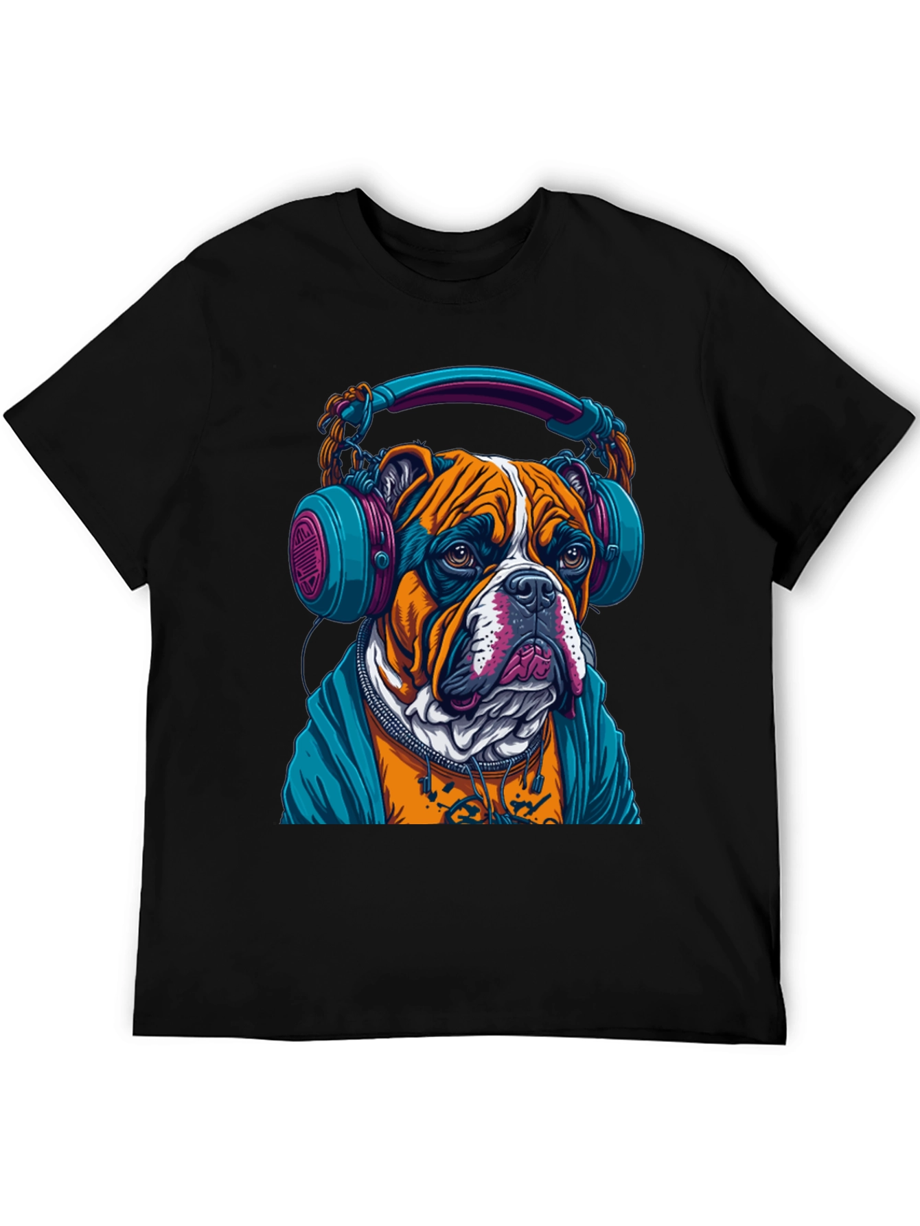 Black Bulldog DJ Graphic Tee - Cool & Trendy! view 5