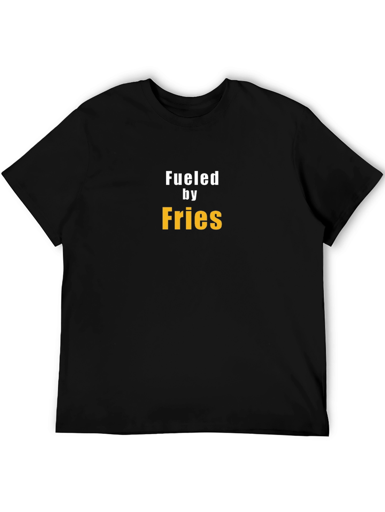 Black Fueled by Fries T-Shirt - Trendy Casual Wear view 5