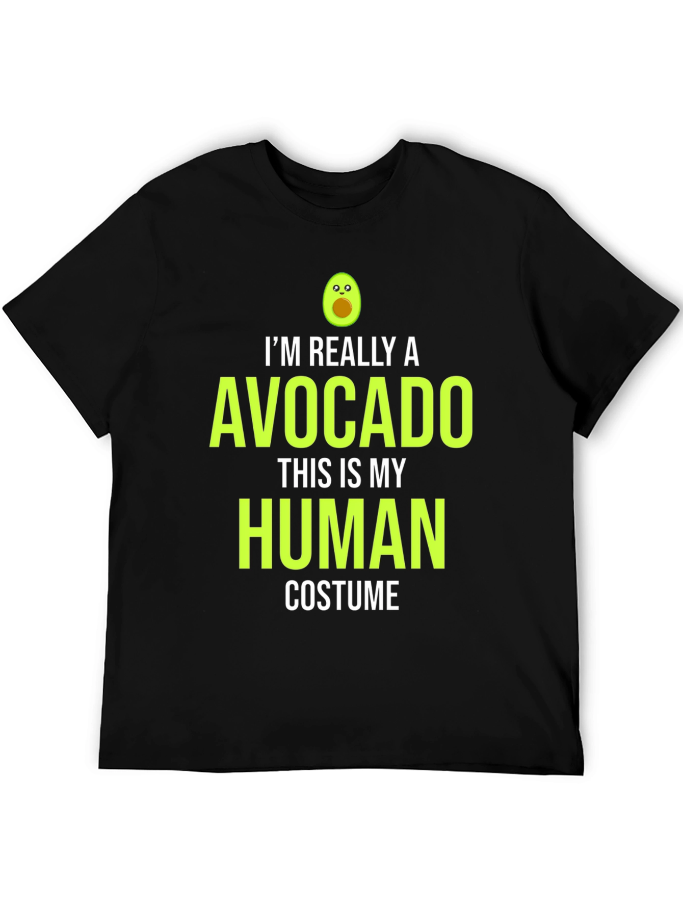 Black Avocado Human Costume T-Shirt - Funny Halloween Tee view 5