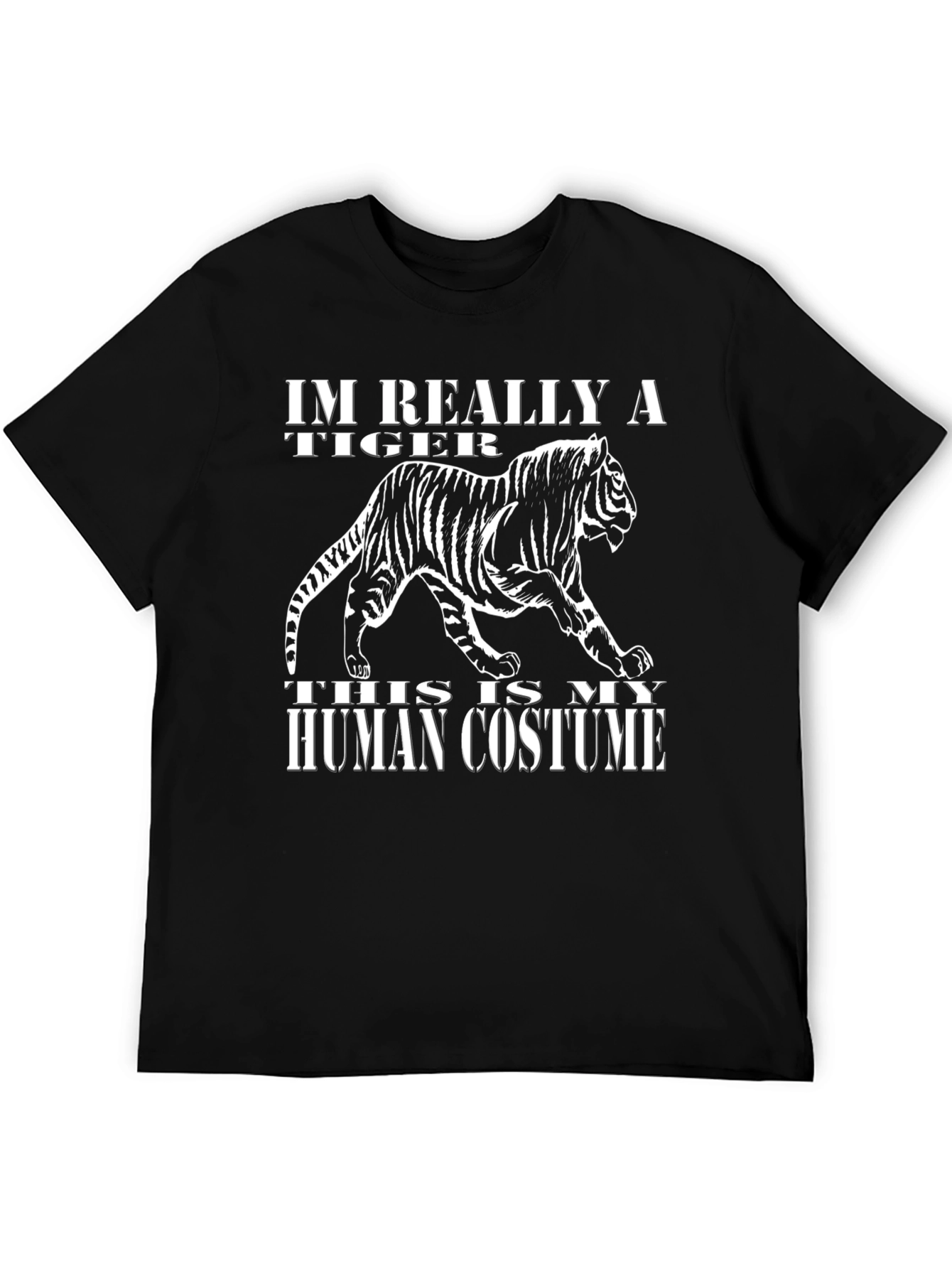 Black I'm Really a Tiger Graphic T-Shirt view 5