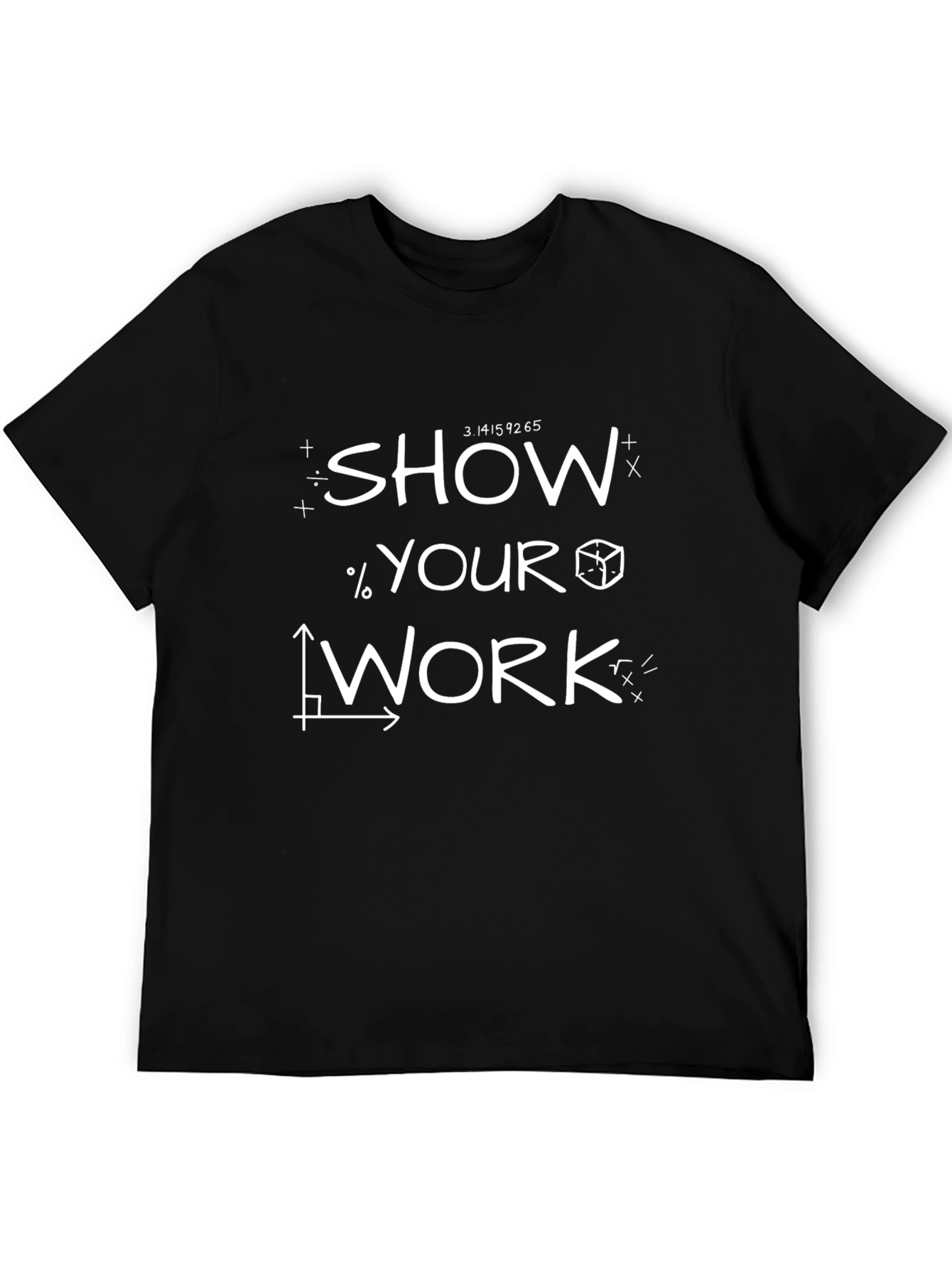 Black Show Your Work Math T-Shirt - Black Cotton Blend view 5