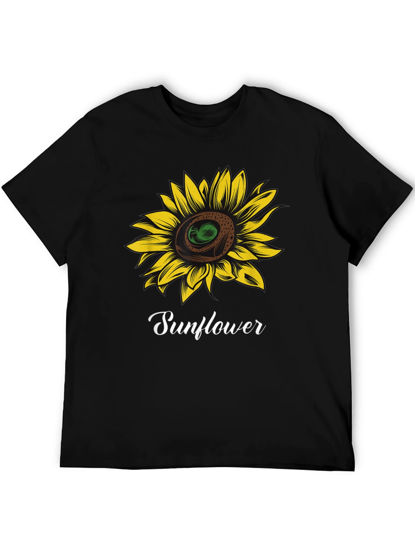 Black Sunflower Graphic T-Shirt - Stylish Black Tee view 5
