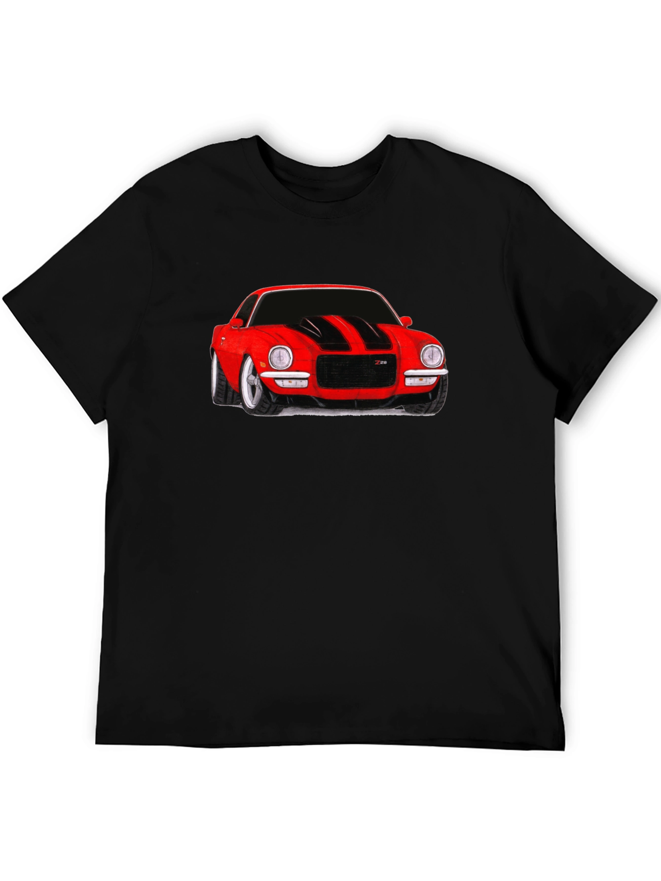 Black Classic Red Car Graphic Tee - Black view 5