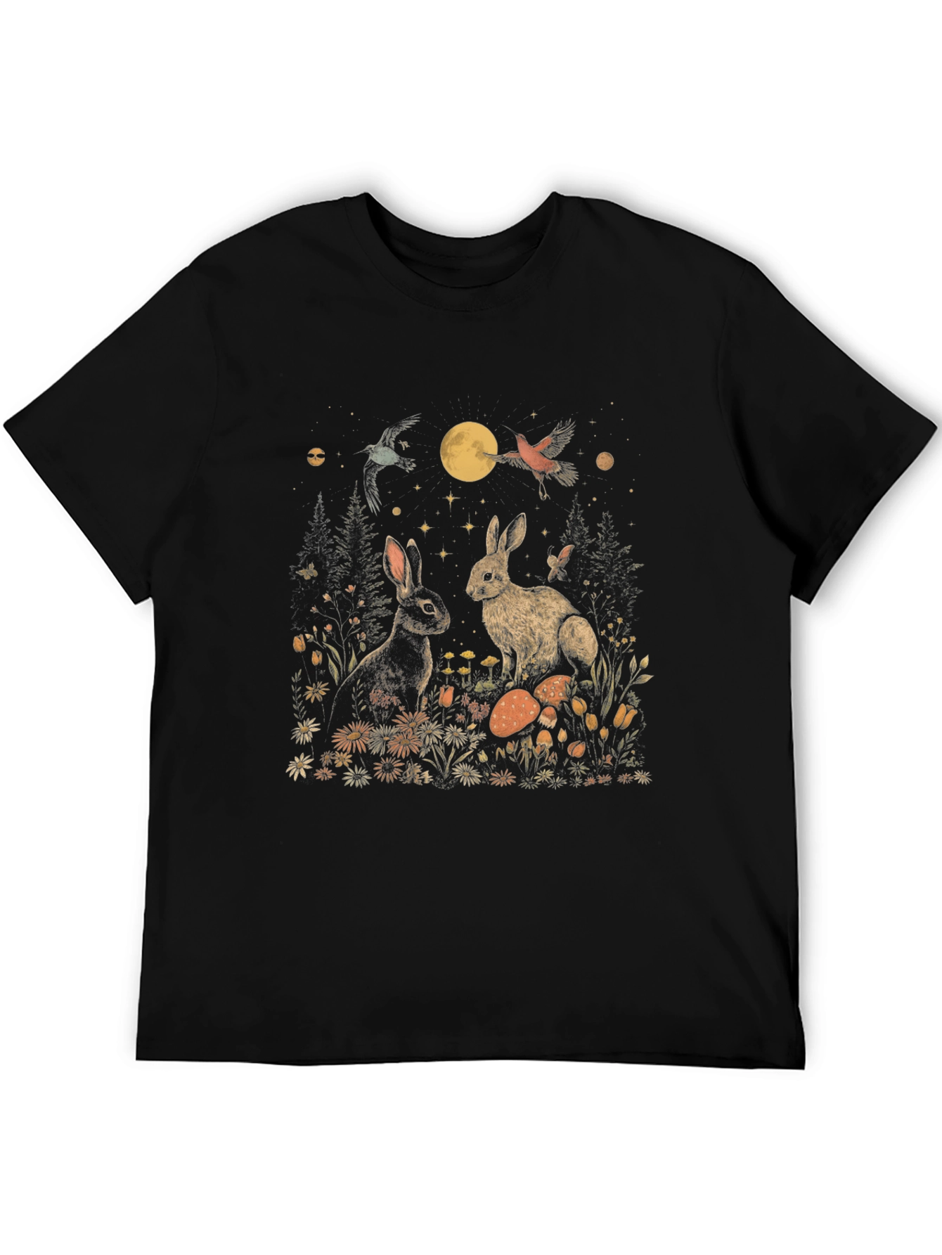 Black Enchanted Meadow Graphic Tee view 5