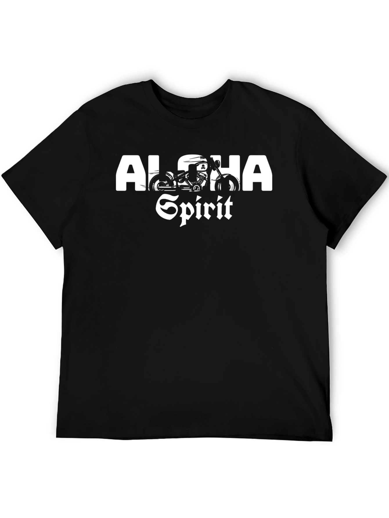 Black Aloha Spirit Motorcycle Graphic Tee - Black view 5