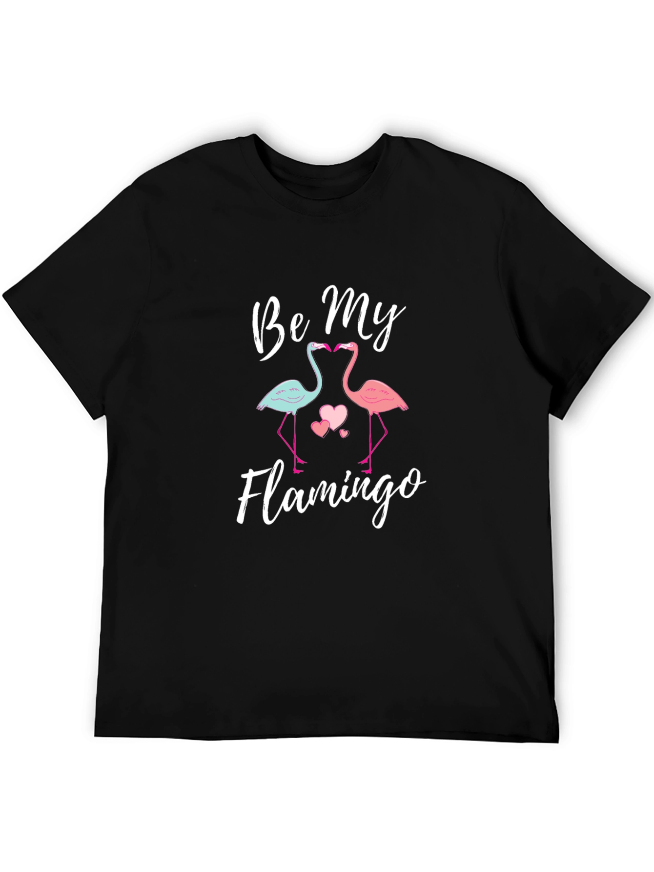Black Be My Flamingo Graphic Tee Shirt view 5