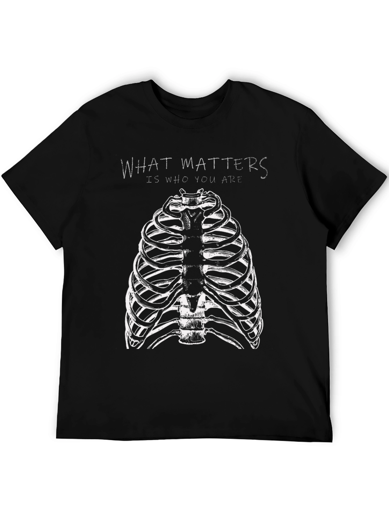 Black Rib Cage Graphic Tee - What Matters Is Who You Are view 5