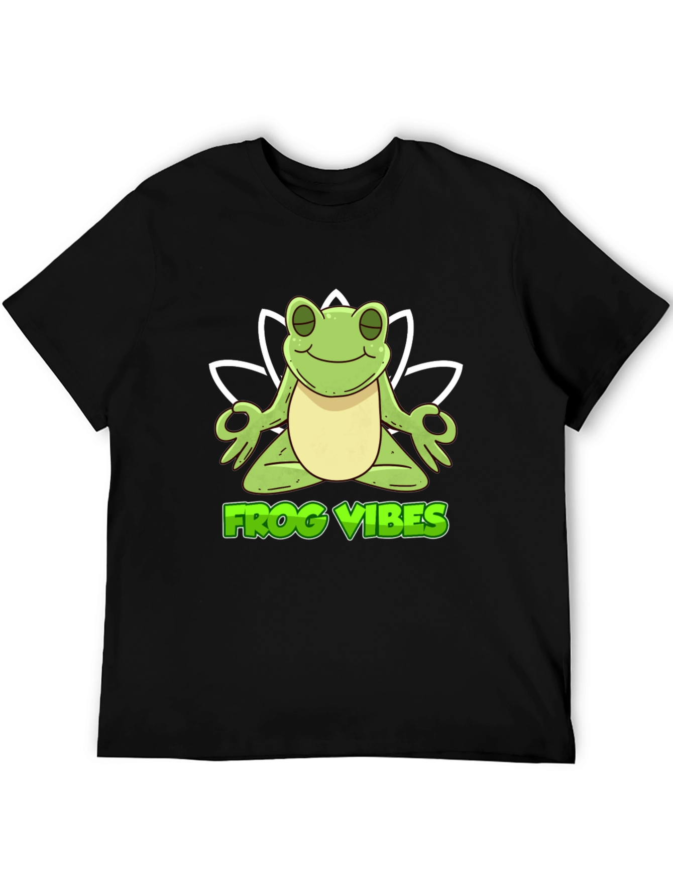 Black Frog Vibes Meditation T-Shirt - Black view 5