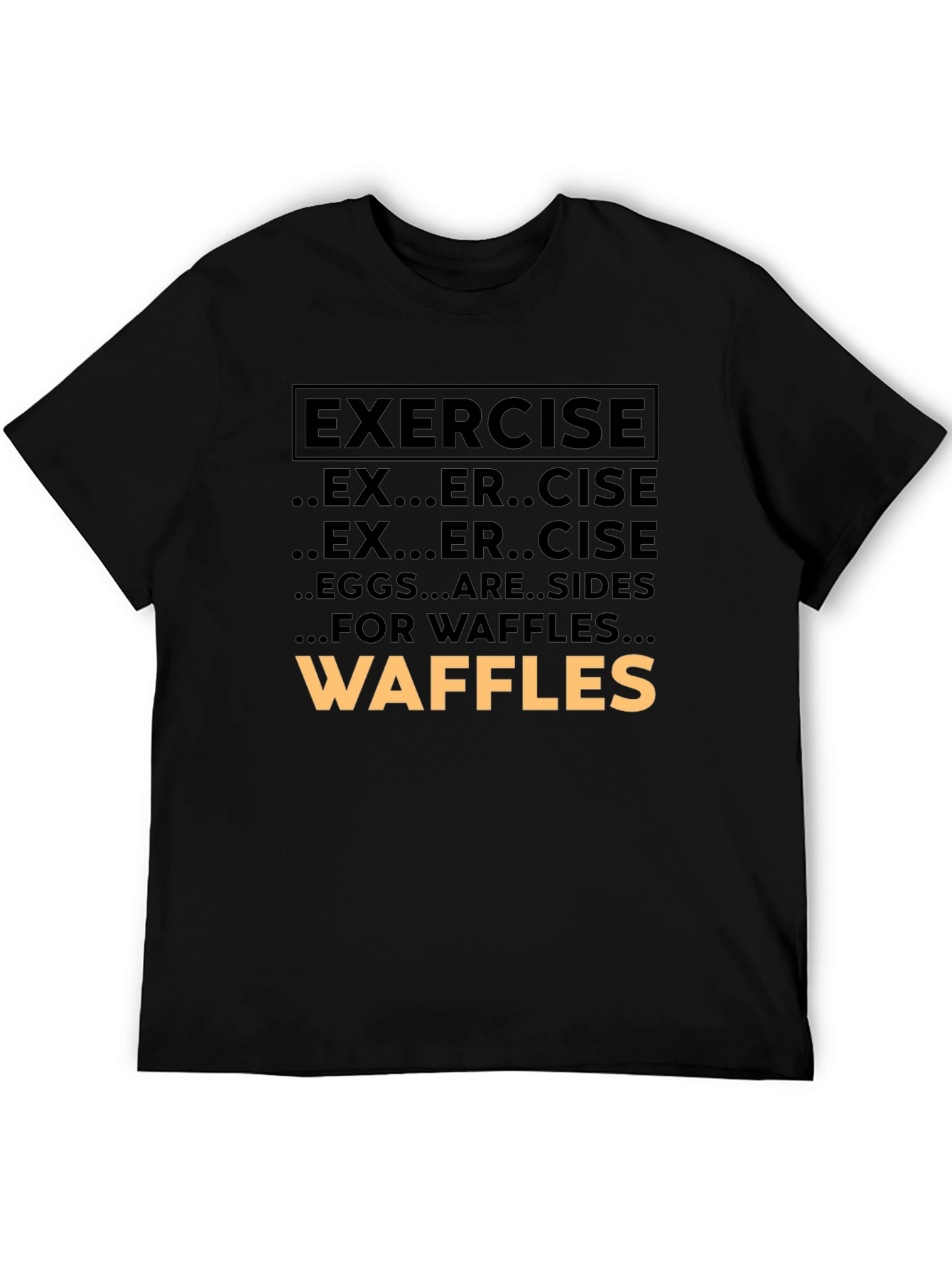 Black Exercise Waffles Graphic Tee view 5