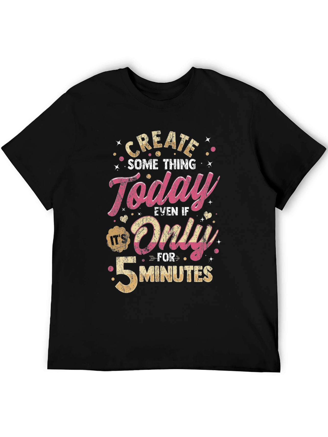 Black Create Something Today T-Shirt - Motivational Design view 5