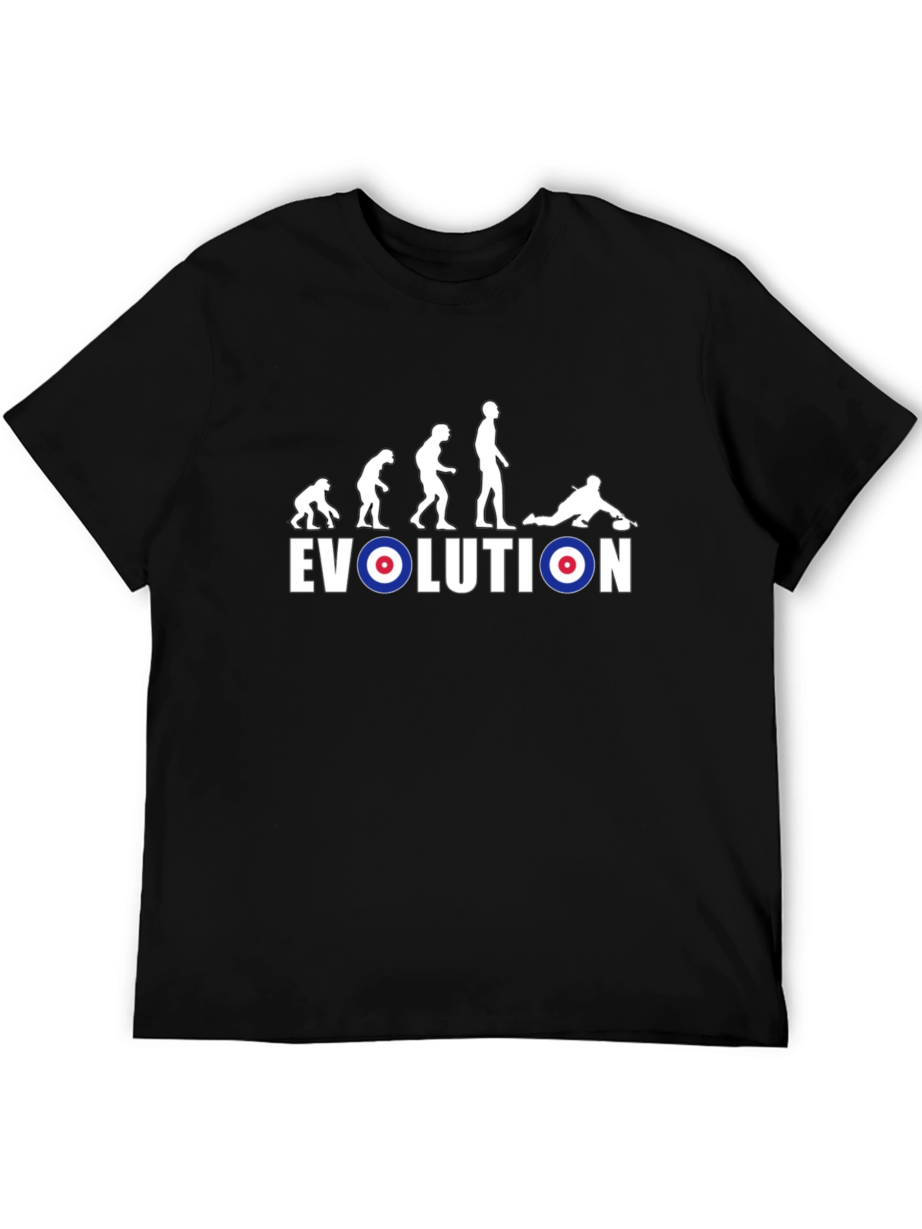Black Evolution of Curling T-Shirt - Novelty Graphic Tee view 5
