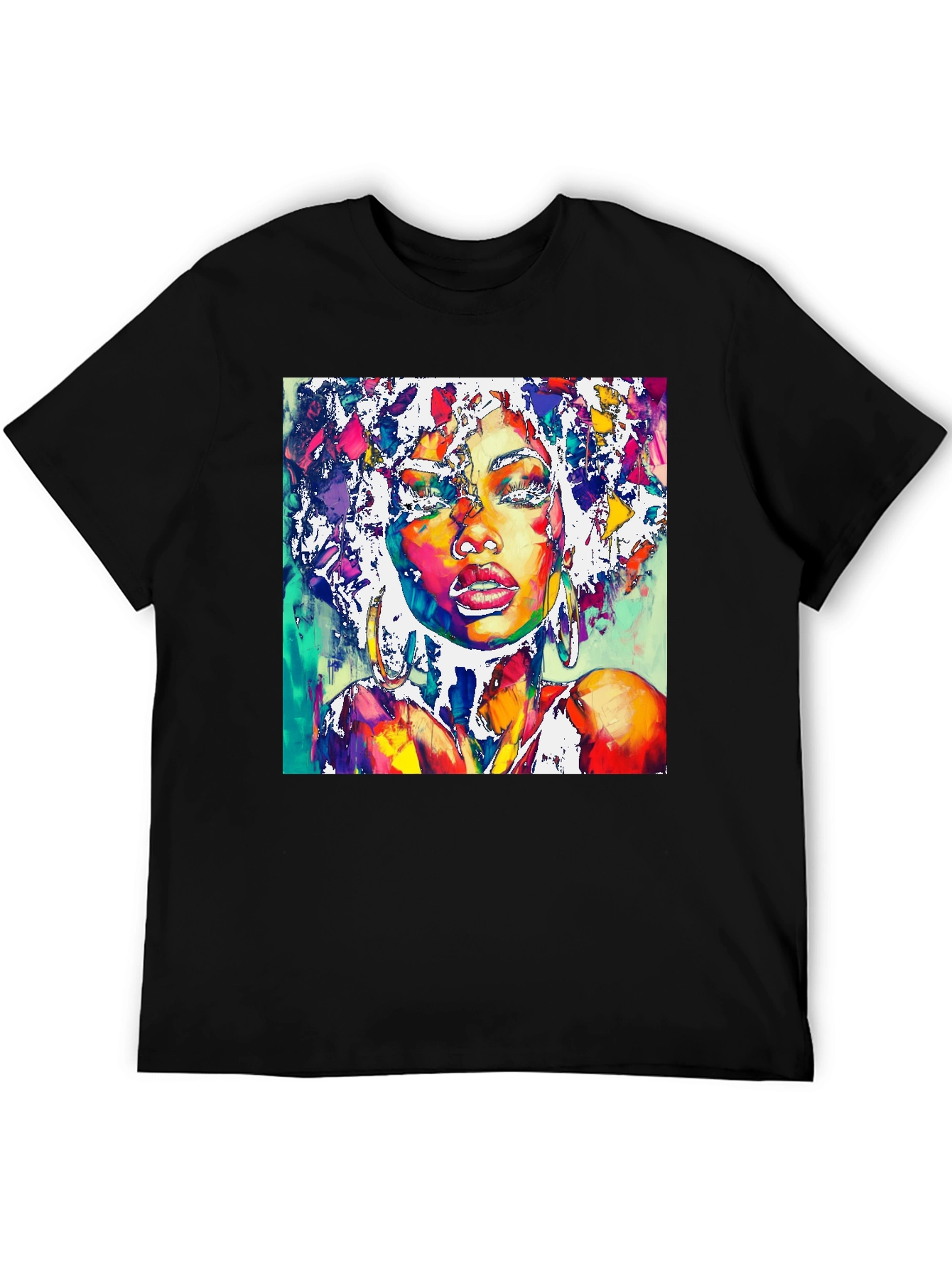Black Vibrant Woman Portrait Graphic T-Shirt view 5