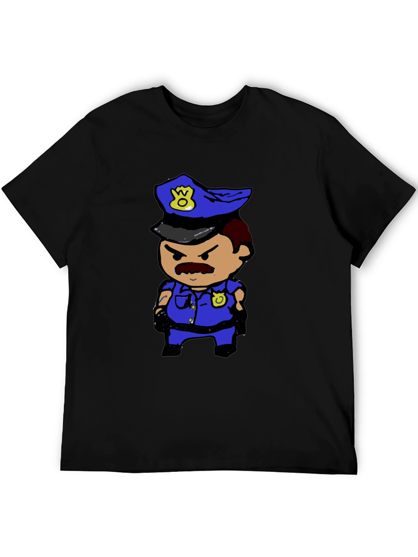 Black Cartoon Cop T-Shirt view 5