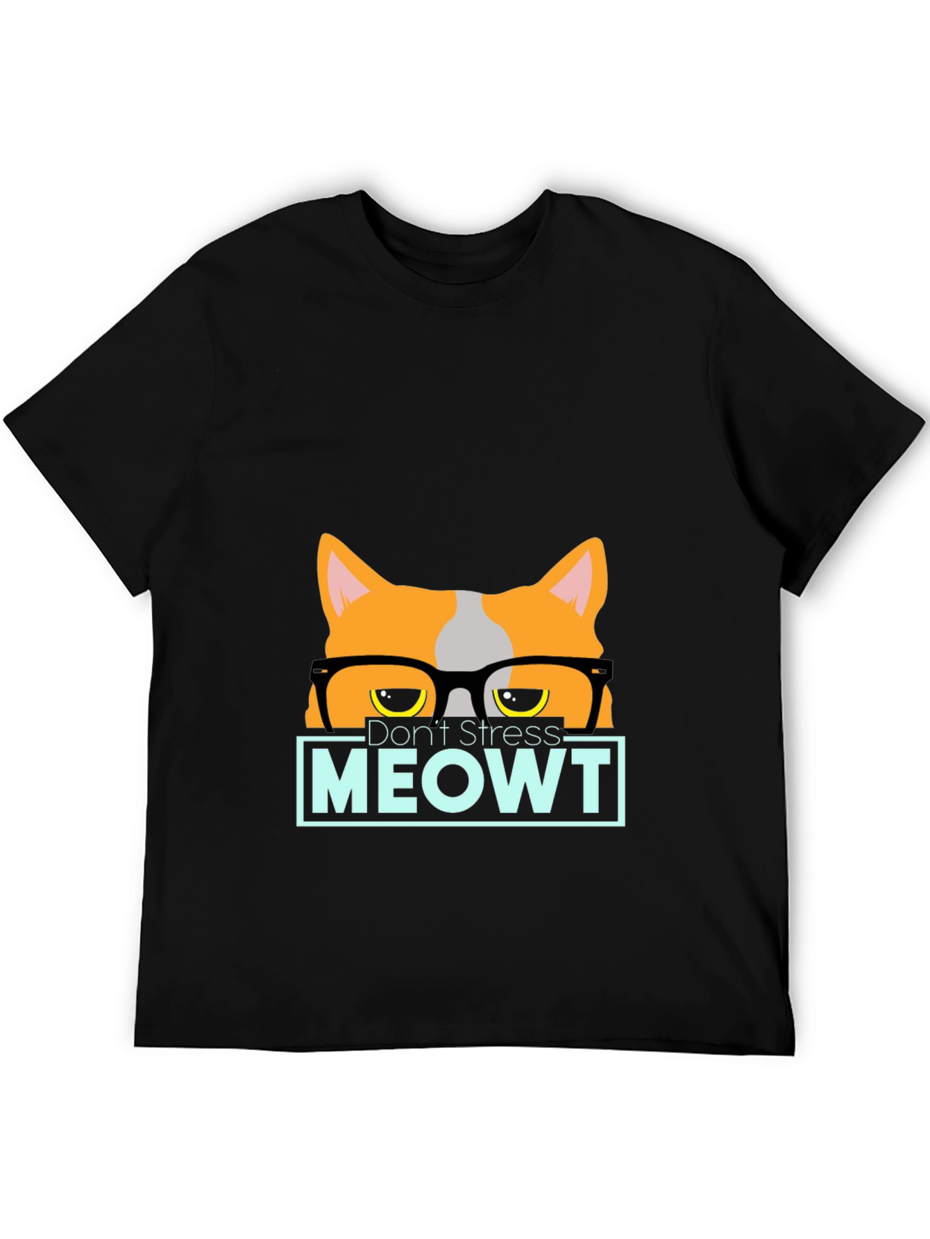 Black Don't Stress MEOWT Cat Graphic Tee view 5
