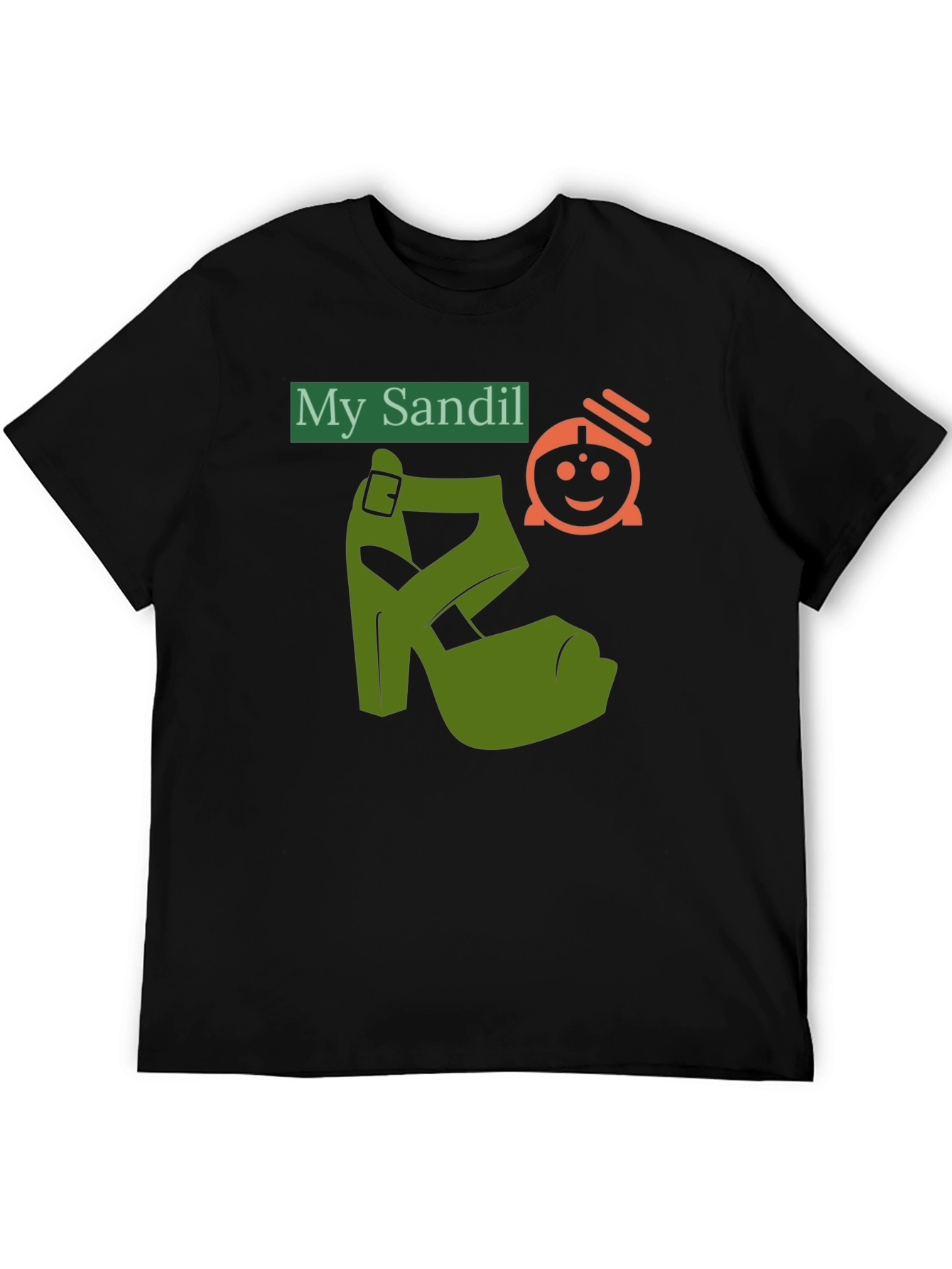 Black Novelty T-Shirt: "My Sandil" Graphic Tee view 5