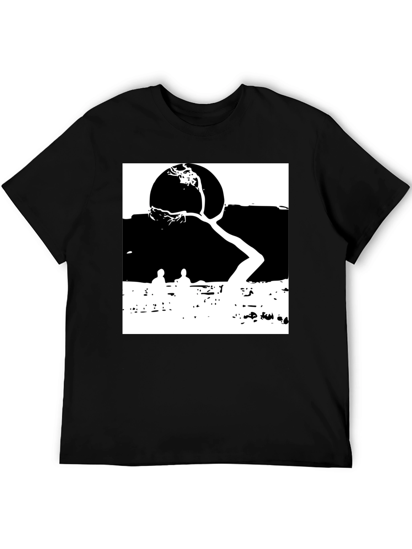 Abstract Nature Graphic Black T-Shirt - 5