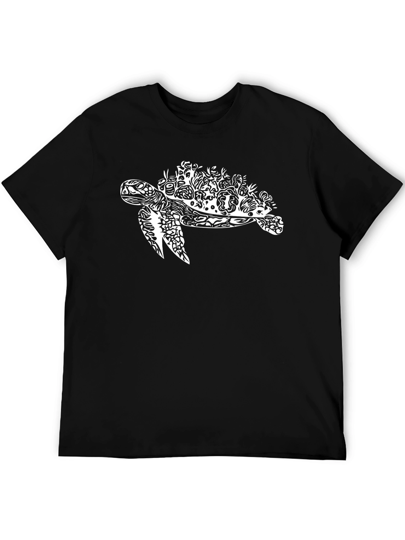Black Sea Turtle Graphic Print Black T-Shirt view 5