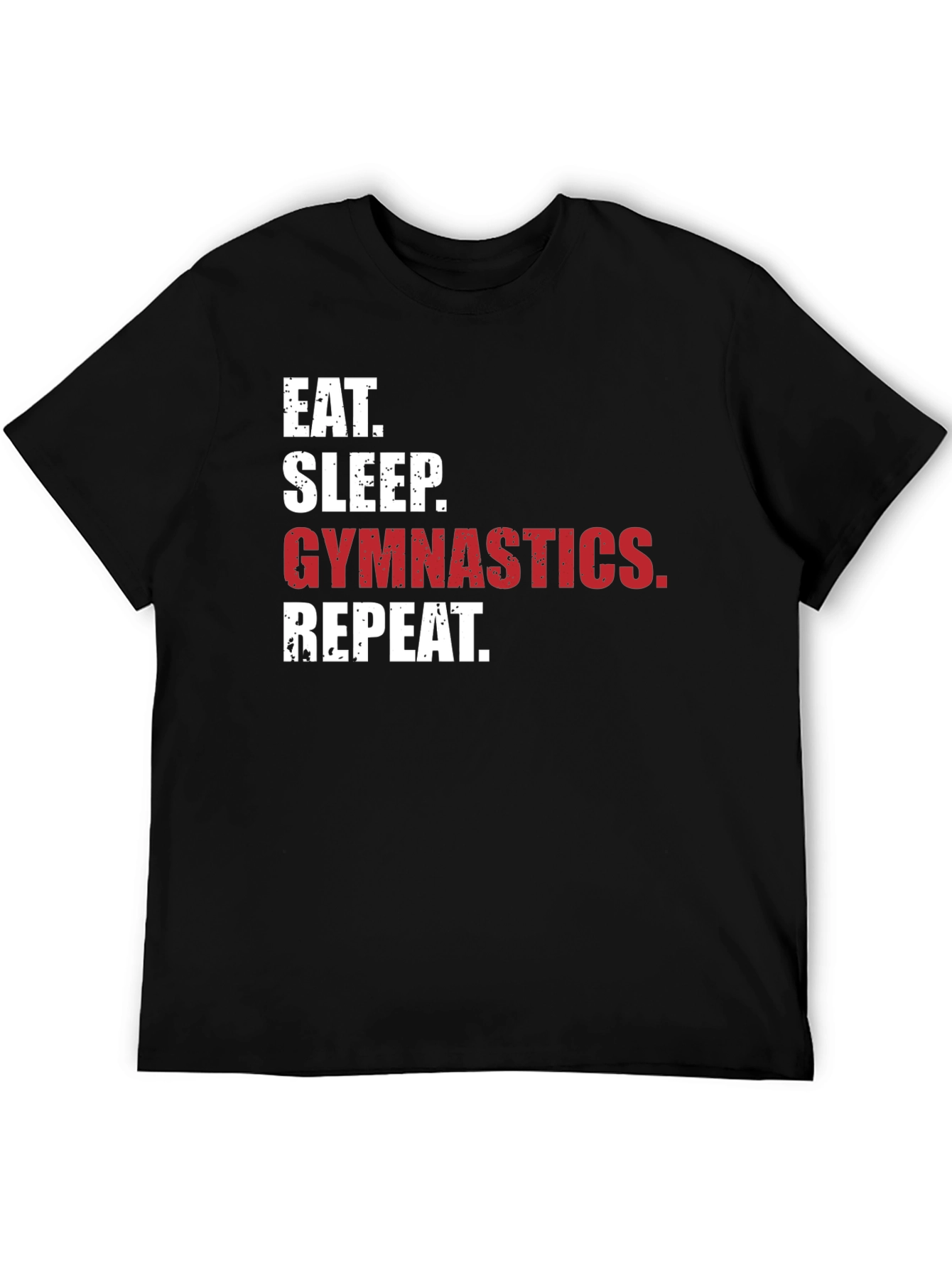 Black Eat Sleep Gymnastics Repeat Black T-Shirt view 5