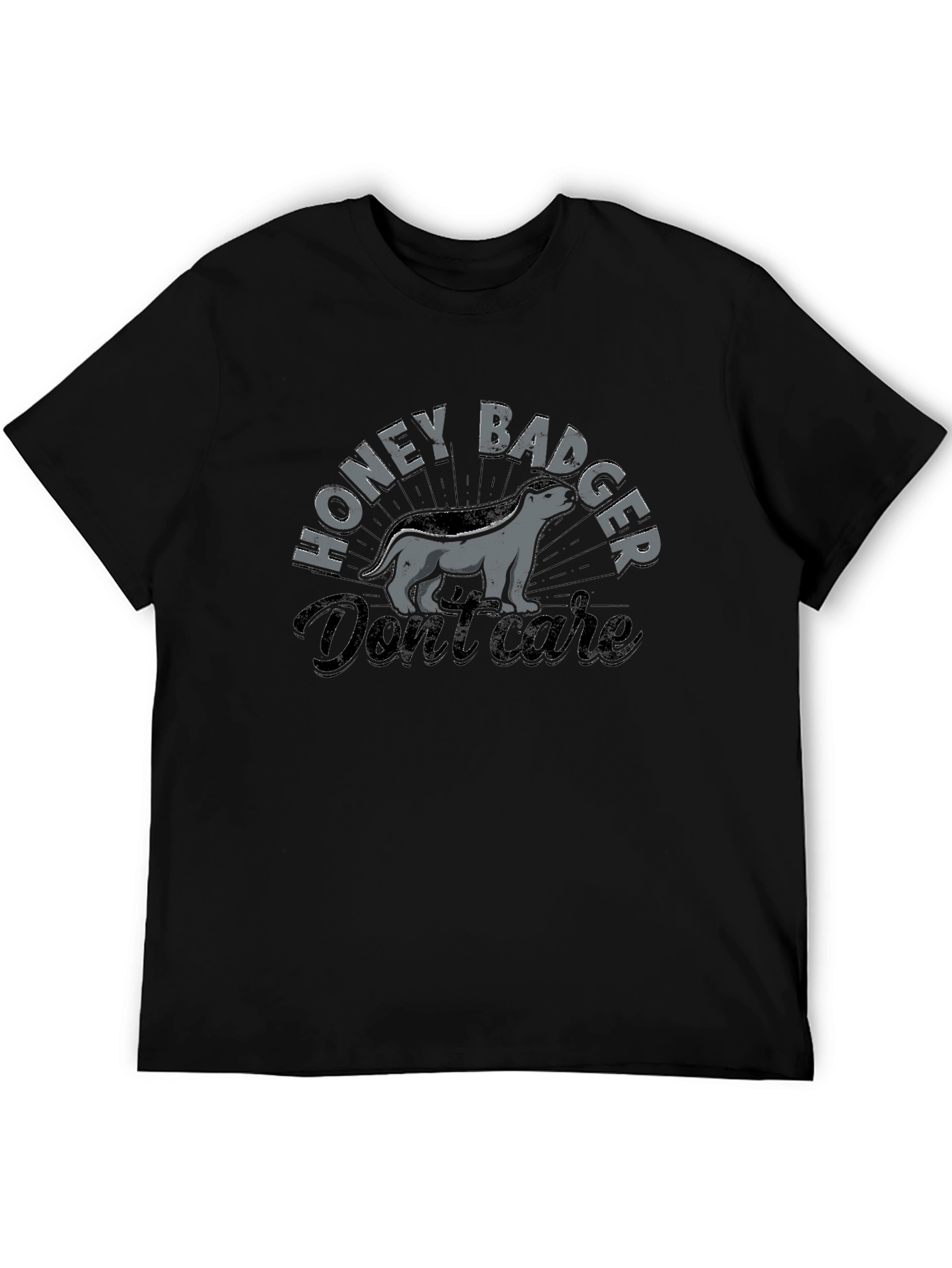 Black Honey Badger Don't Care T-Shirt view 5