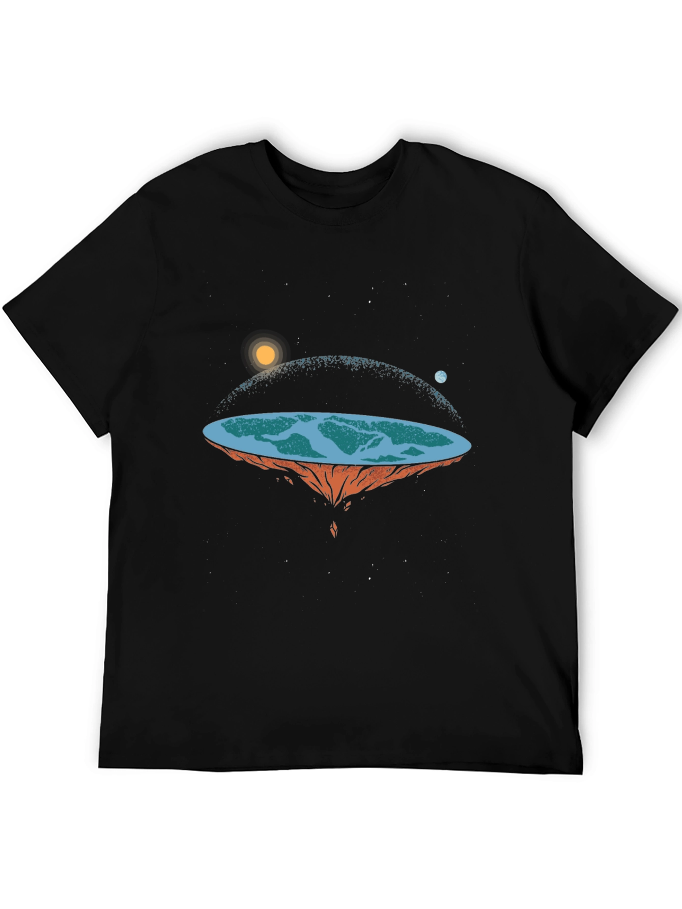 Black Flat Earth Graphic Tee view 5