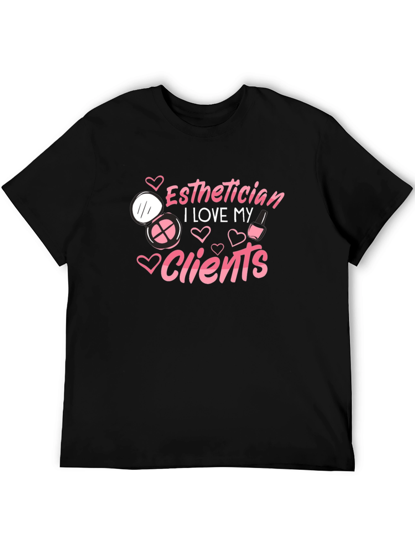 Black Esthetician Love Clients Black T-Shirt view 5