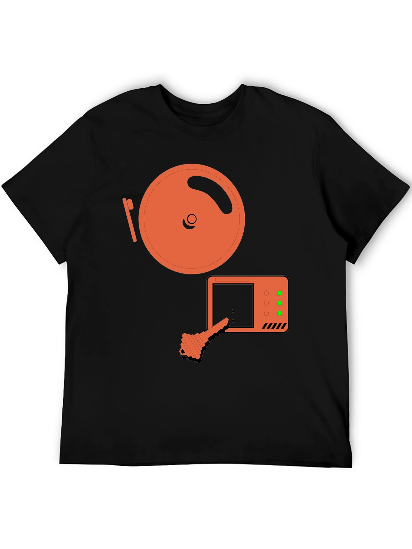 Retro Tech T-Shirt: Vintage Disk & Key Design - 5