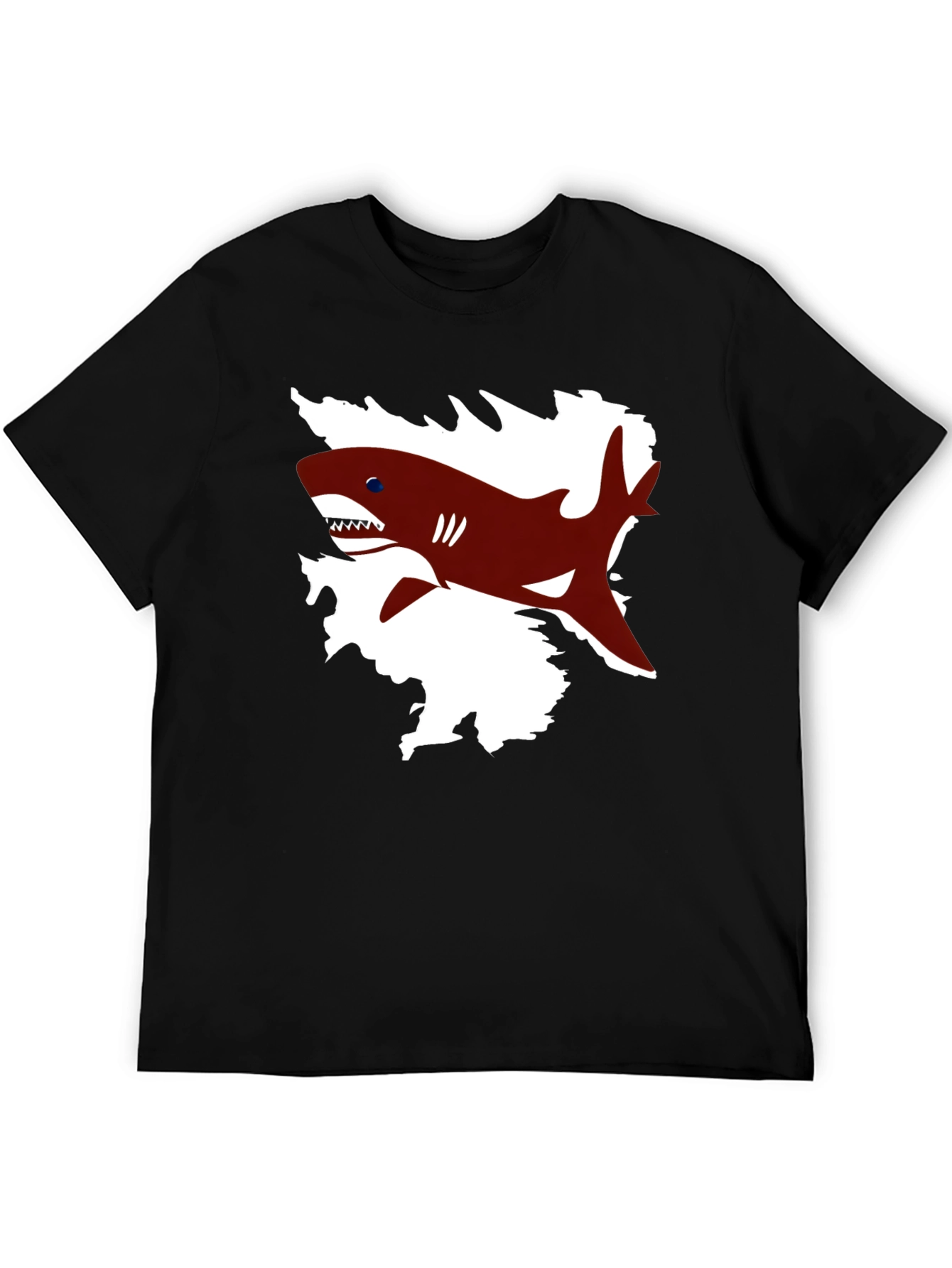 Black Shark Graphic Print Black T-Shirt view 5
