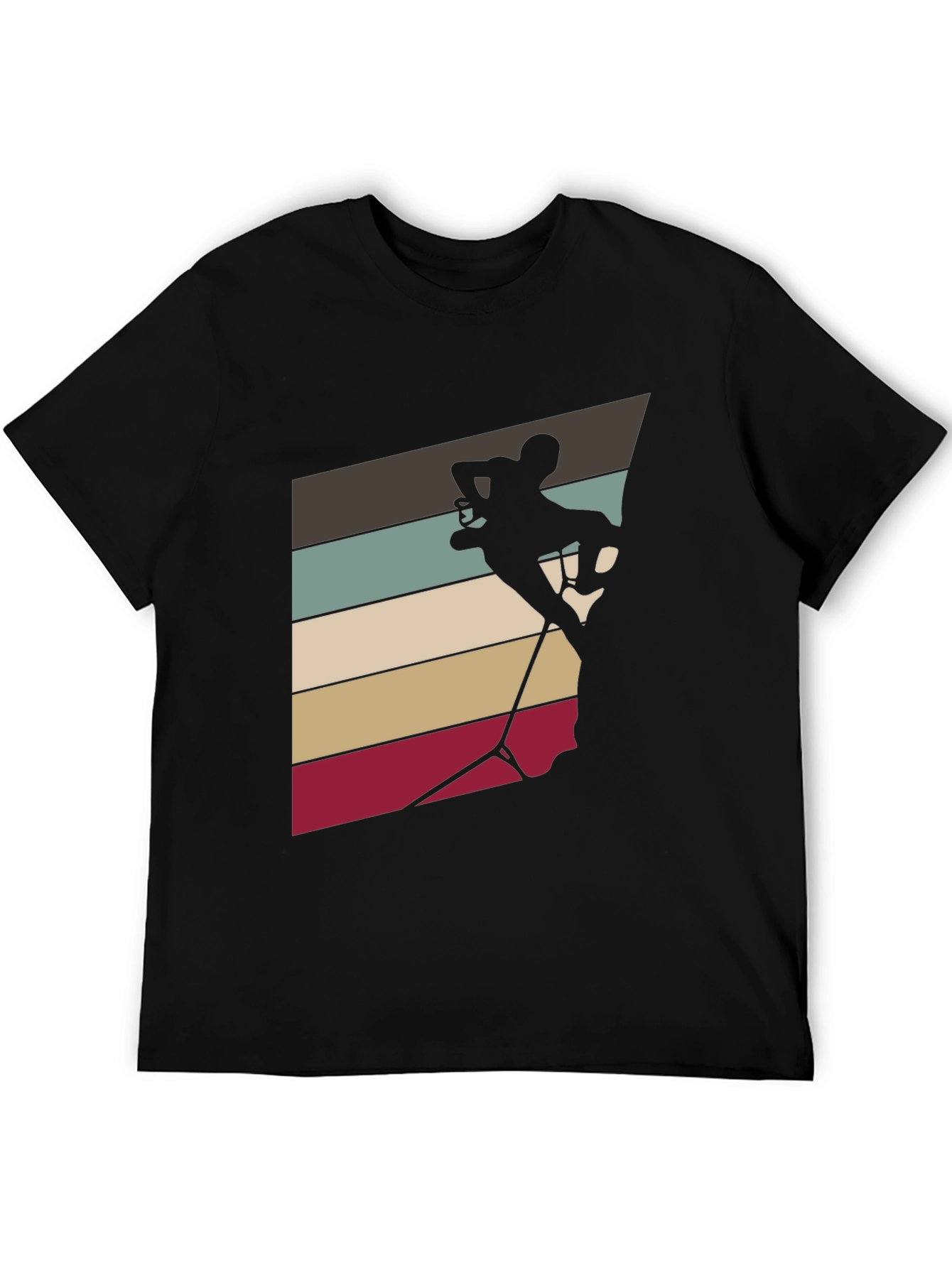 Black Climbing Silhouette Tee - Retro Style view 5