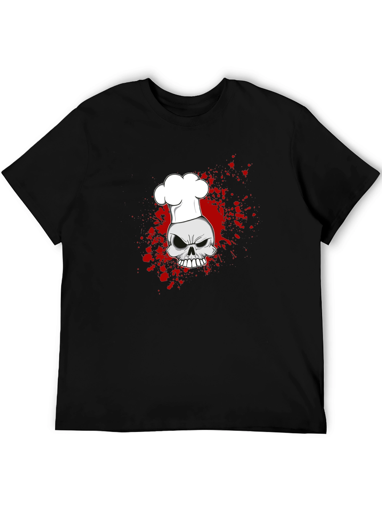 Black Chef Skull Graphic Tee - Culinary Horror Style view 5