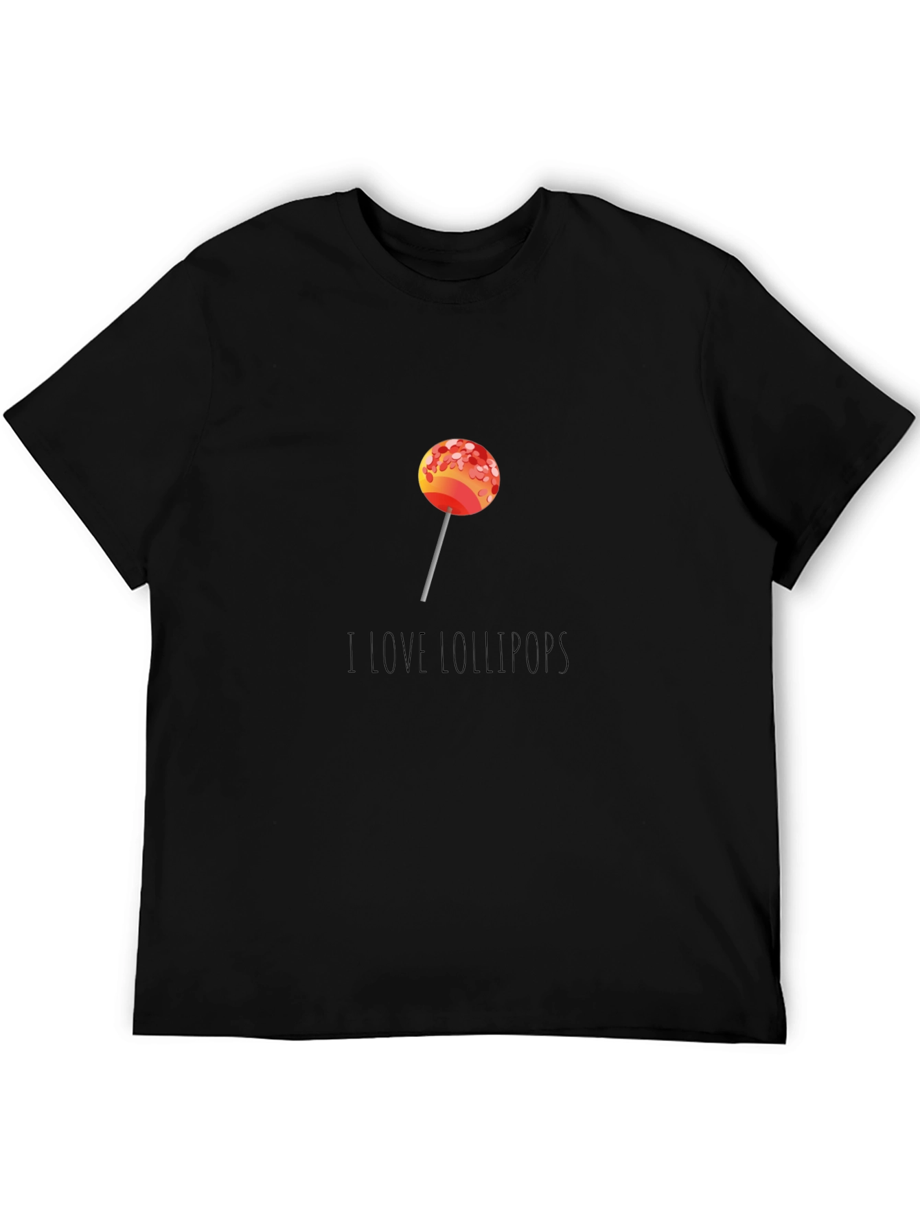 Black I Love Lollipops Graphic Tee - Casual Comfort view 5